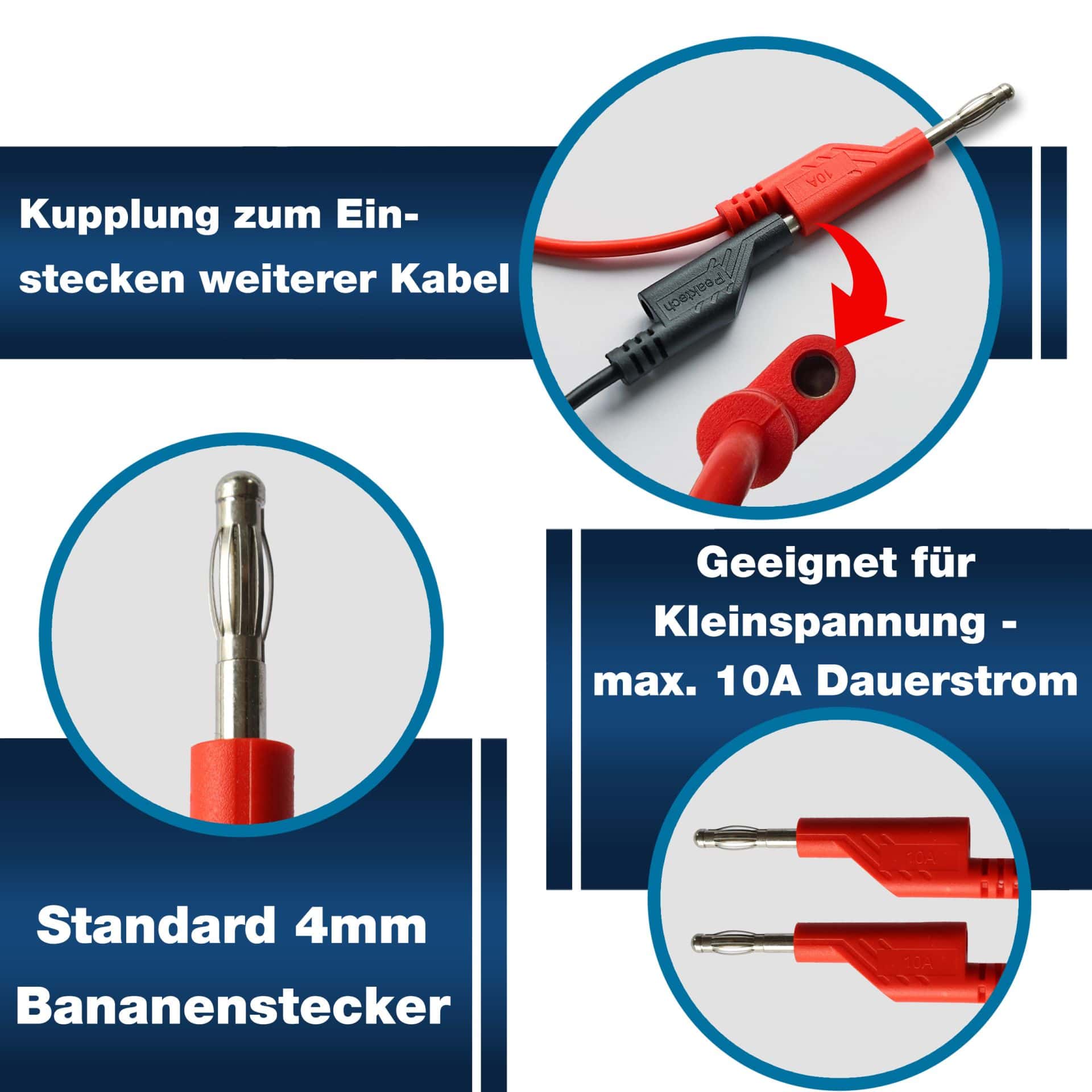 PEAKTECH Messzubehör-Set, P 8202, 4 mm Bananenstecker PEAKTECH Messzubehör-Set, P 8202, 4 mm Bananenstecker