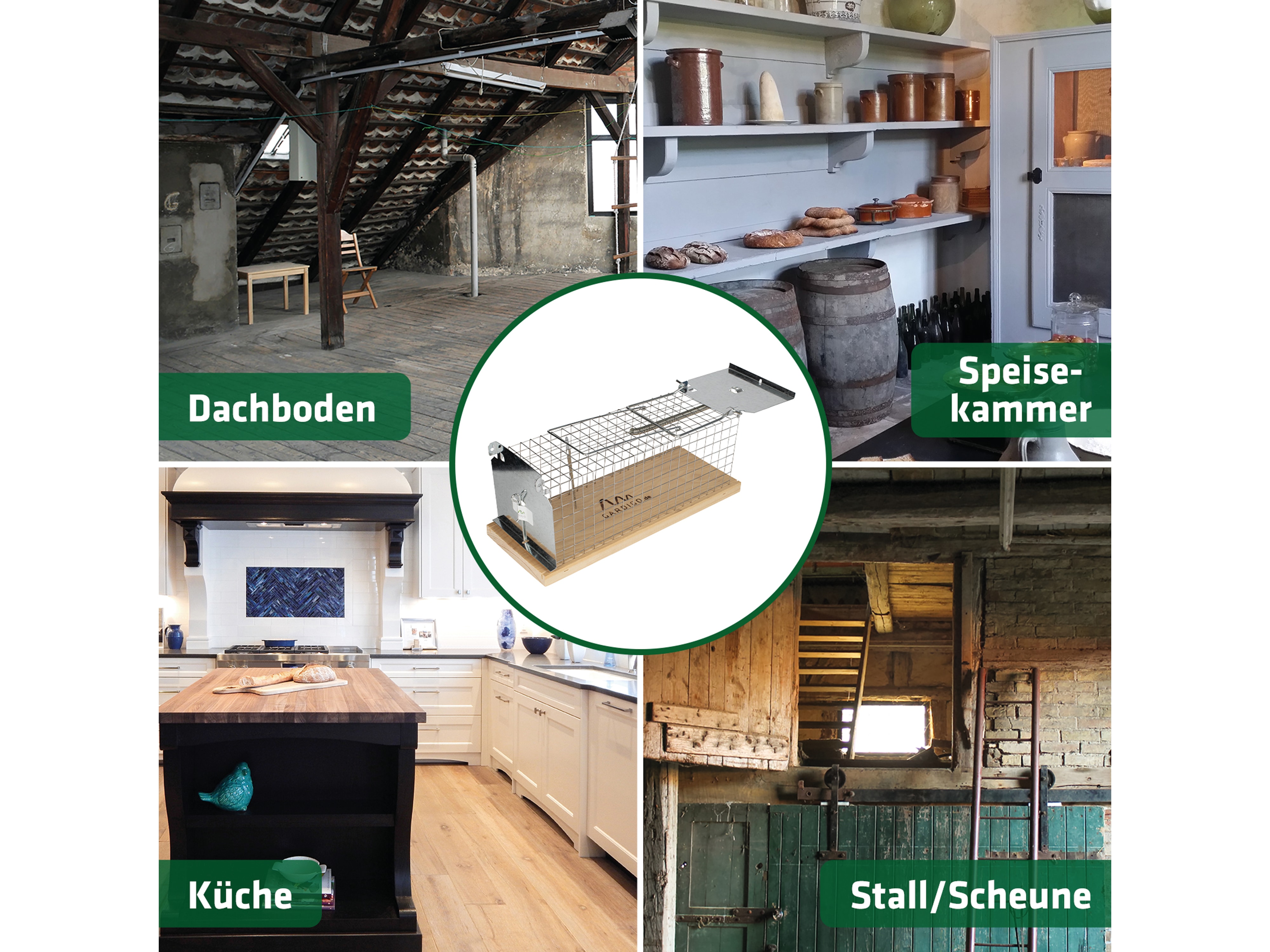 GARDIGO Ratten-Lebendfalle Käfig GARDIGO Ratten-Lebendfalle Käfig
