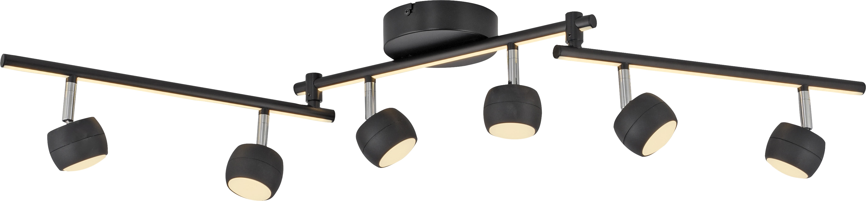 JUST LIGHT LED-Deckenleuchte 11403-18, 32W, 3000K, 37000lm, ww, IP20, schwarz