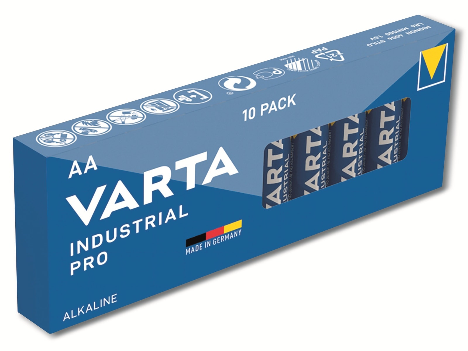 VARTA Batterie Alkaline, Mignon, AA, LR06, 1.5V, Industrial Pro, 10 Stück VARTA Batterie Alkaline, Mignon, AA, LR06, 1.5V, Industrial Pro, 10 Stück