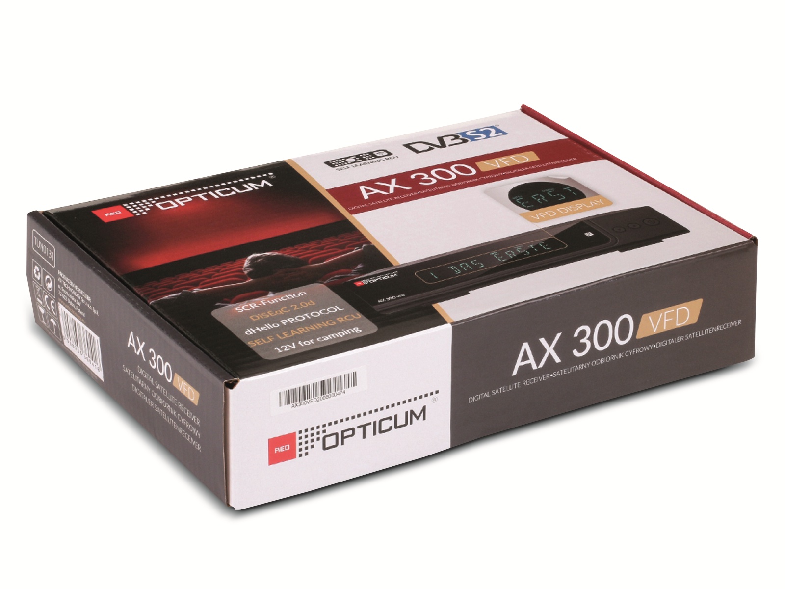 RED OPTICUM DVB-S2 HDTV-Receiver AX 300 VFD RED OPTICUM DVB-S2 HDTV-Receiver AX 300 VFD