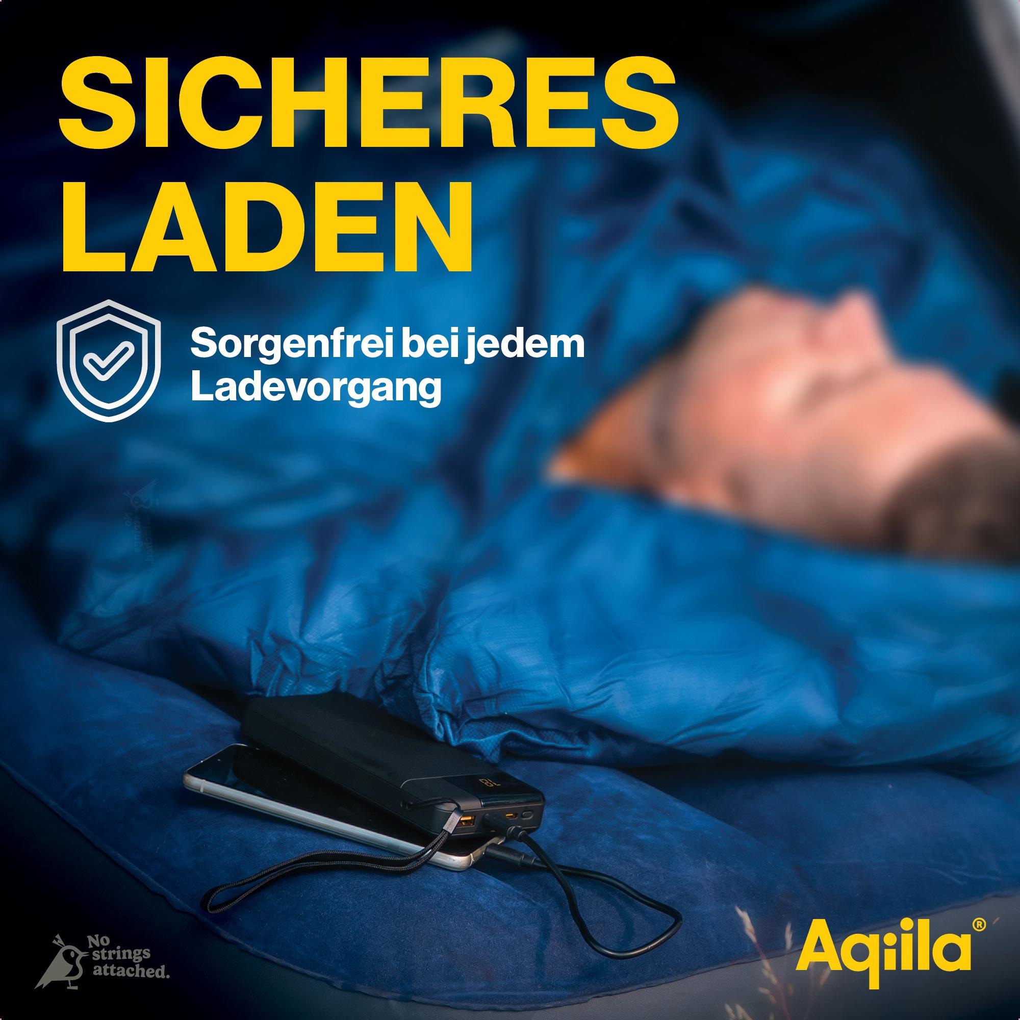 AQIILA Powerbank Powerbird B20, 20 W, 20.000mAh, 1x USB-A, 2x USB-C, schwarz AQIILA Powerbank Powerbird B20, 20 W, 20.000mAh, 1x USB-A, 2x USB-C, schwarz