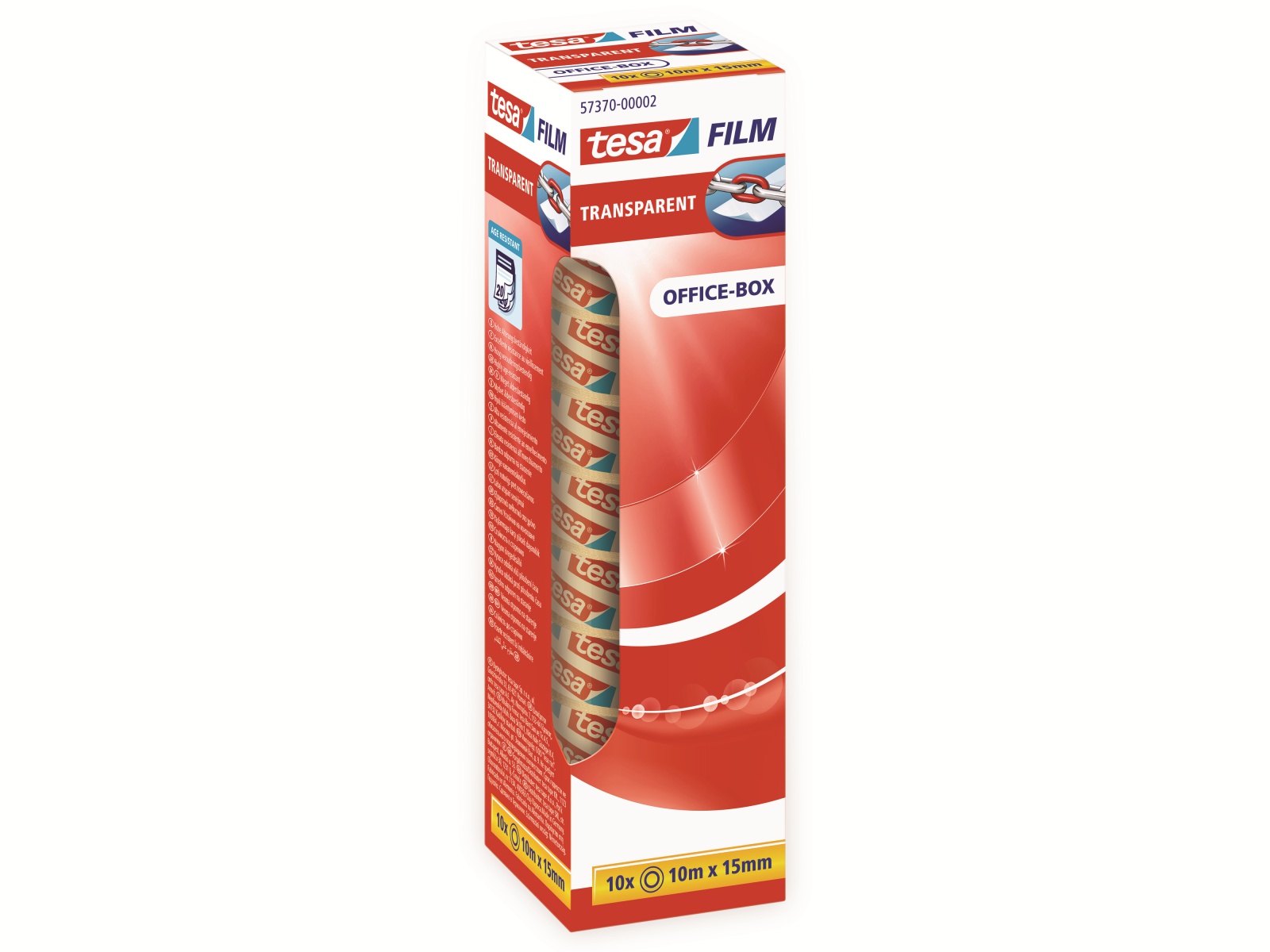TESA film® transparent, 10 Rollen, Office Box, 10m:15mm, 57370-00002-11 TESA film® transparent, 10 Rollen, Office Box, 10m:15mm, 57370-00002-11