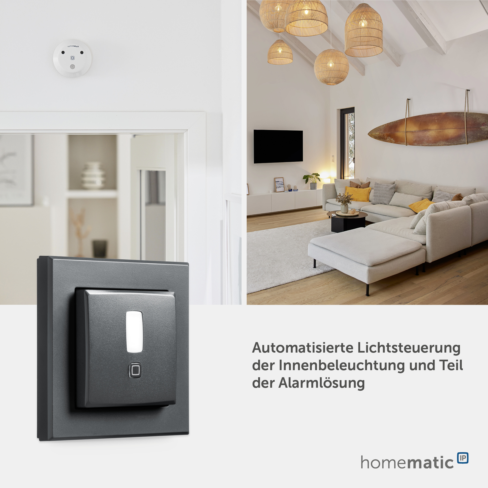 HOMEMATIC IP 159903A0, Bewegungsmelder, 55er Rahmen, innen, anthrazit HOMEMATIC IP 159903A0, Bewegungsmelder, 55er Rahmen, innen, anthrazit