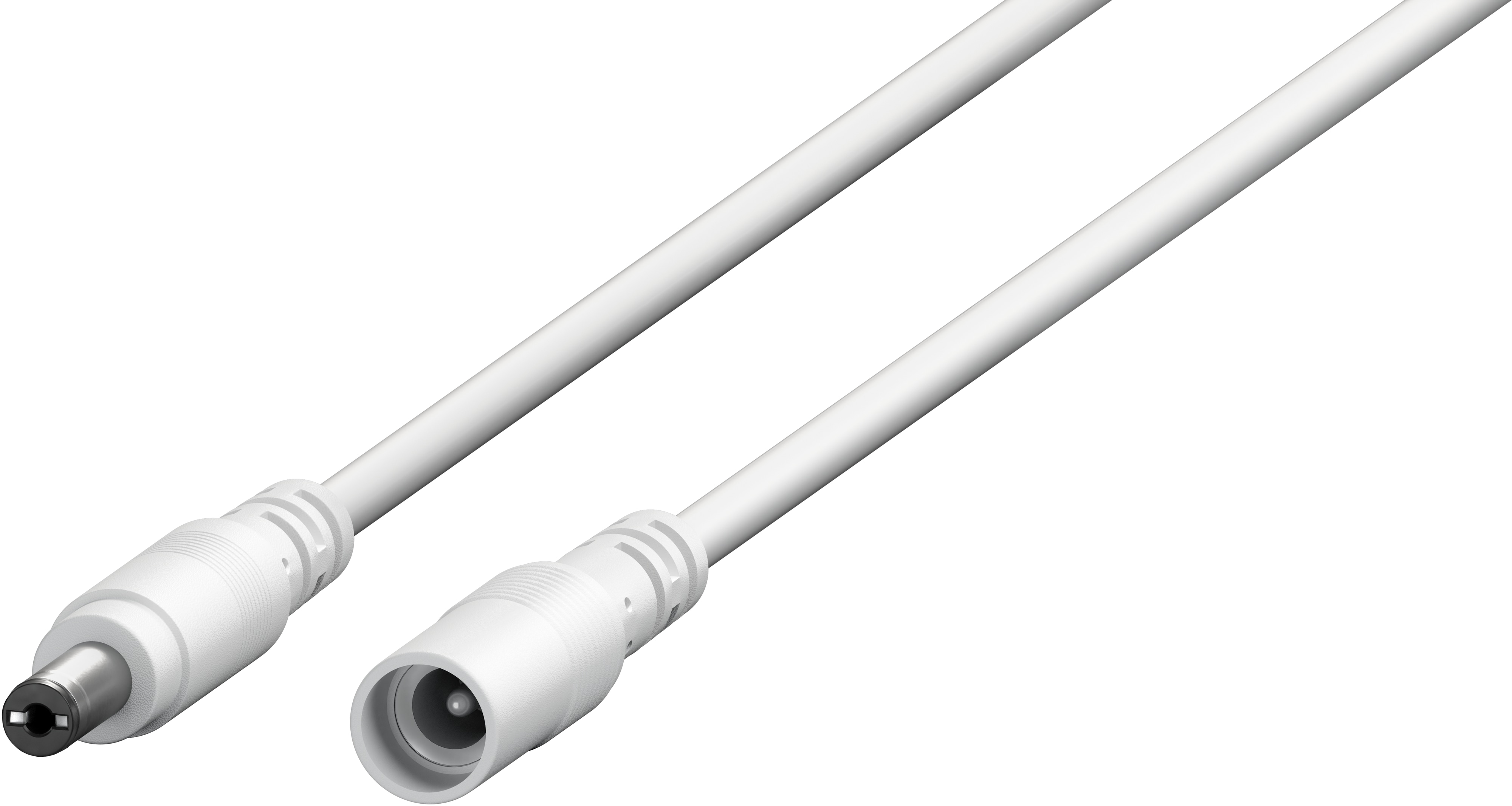 GOOBAY DC-Adapterkabel 2,1 mm, DC-Stecker auf DC-Kupplung, weiß, 3 m