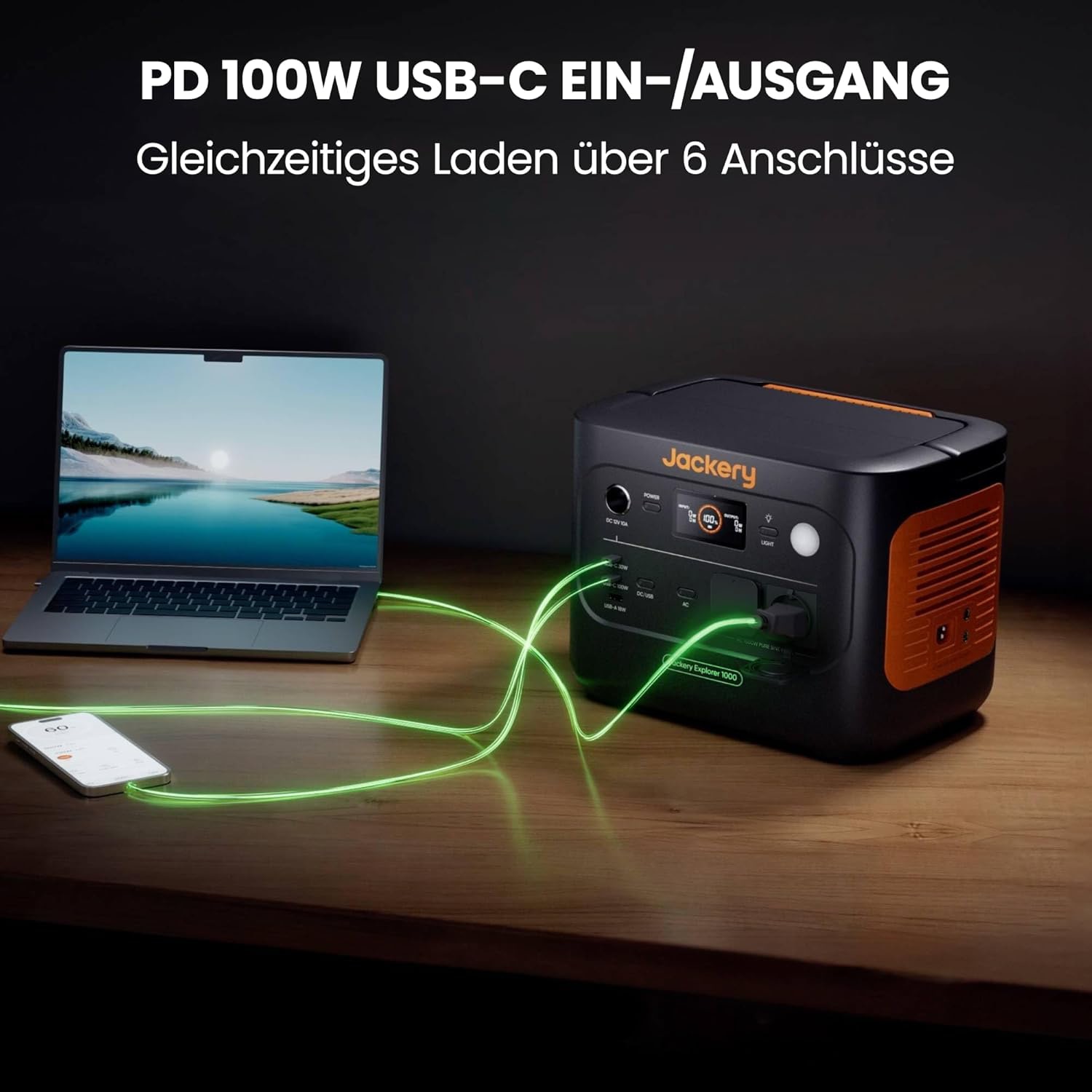 JACKERY Tragbare Powerstation E1000V2, 1070 Wh, 30400 mAh, LiFePO4 JACKERY Tragbare Powerstation E1000V2, 1070 Wh, 30400 mAh, LiFePO4