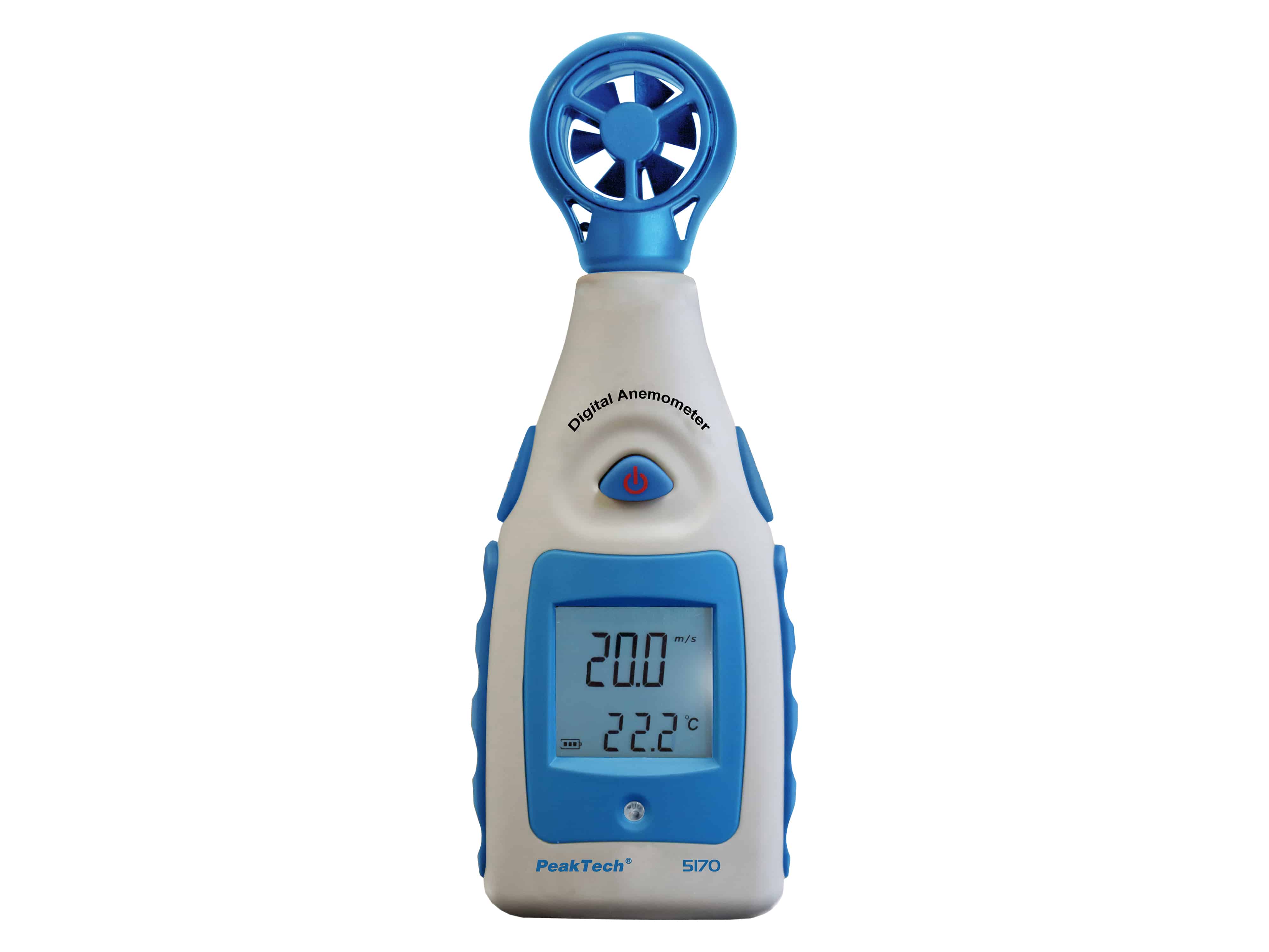 PEAKTECH Flügelrad Anemometer P 5170, mit Thermometer, 0 ~ 55 Knoten