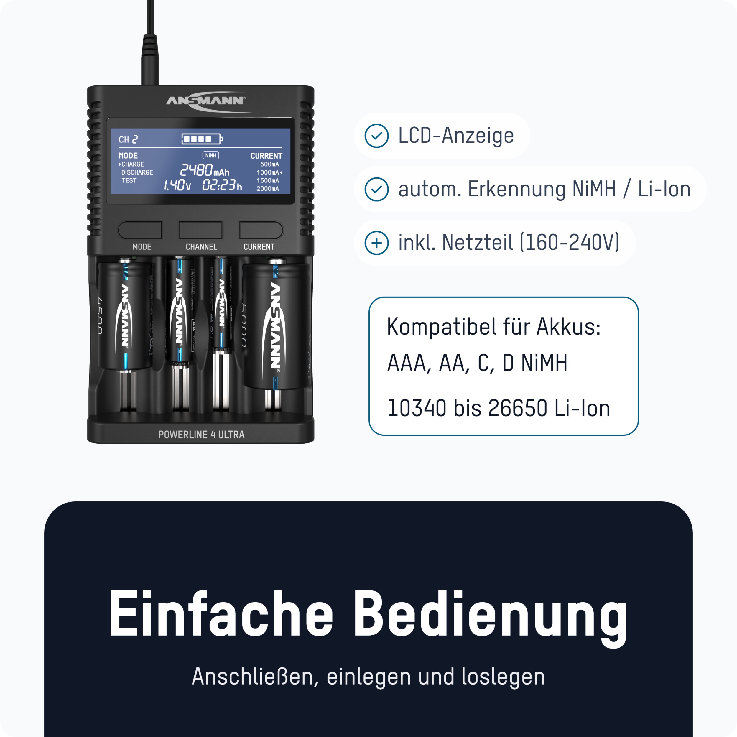ANSMANN Ladegerät Powerline 4 Ultra ANSMANN Ladegerät Powerline 4 Ultra