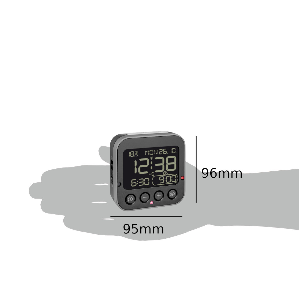 TFA Digitaler Funkwecker 60.2552.01, mit Temperatur BINGO 2.0