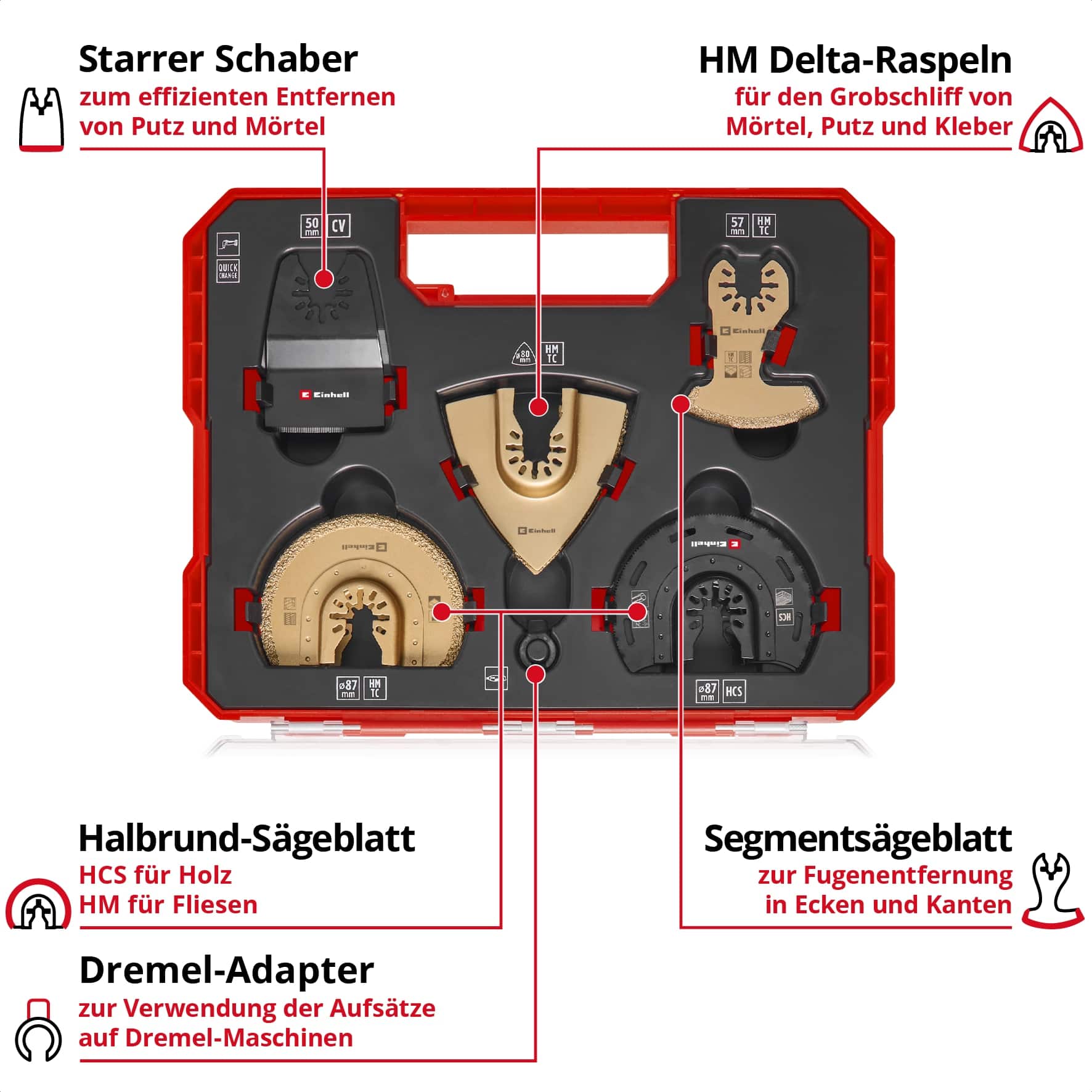 EINHELL Multitool-Set, 708110, XL-PLUS-Case, 10-teilig EINHELL Multitool-Set, 708110, XL-PLUS-Case, 10-teilig