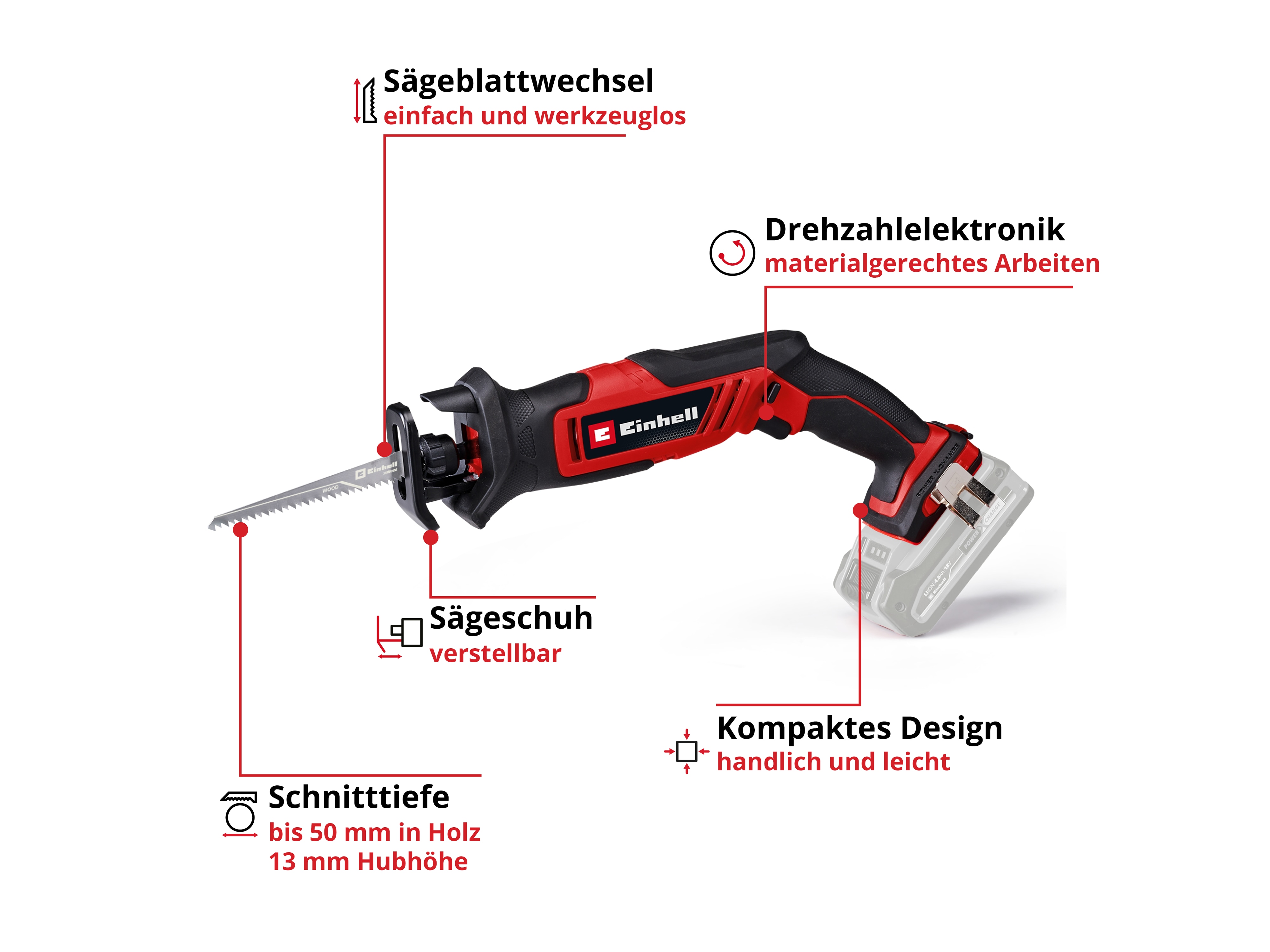 EINHELL Akku-Universalsäge TE-AP 18/13 Li, Solo EINHELL Akku-Universalsäge TE-AP 18/13 Li, Solo
