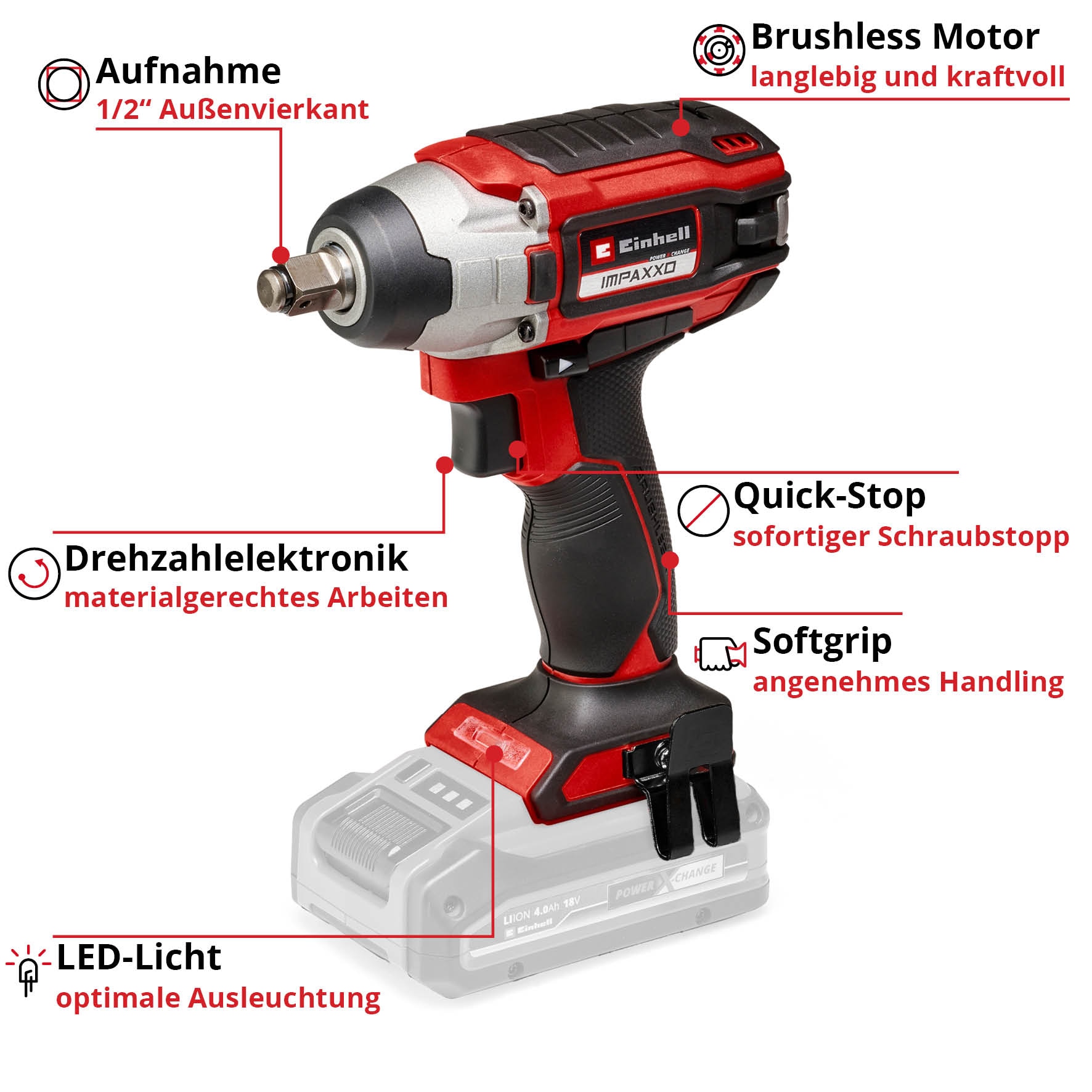 EINHELL PROFESSIONAL Akku-Schlagschrauber IMPAXXO 18/230 EINHELL Akku-Schlagschrauber IMPAXXO 18/230