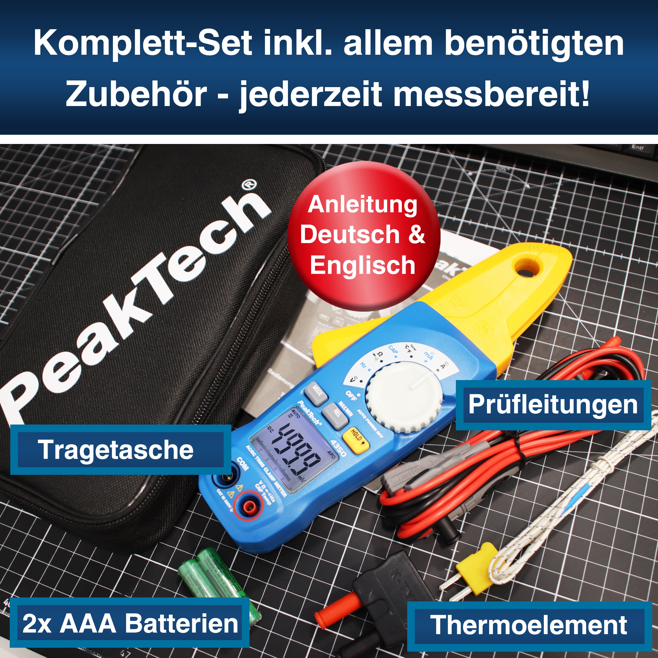 PEAKTECH Stromzange, P 4350, True RMS PEAKTECH Stromzange, P 4350, True RMS