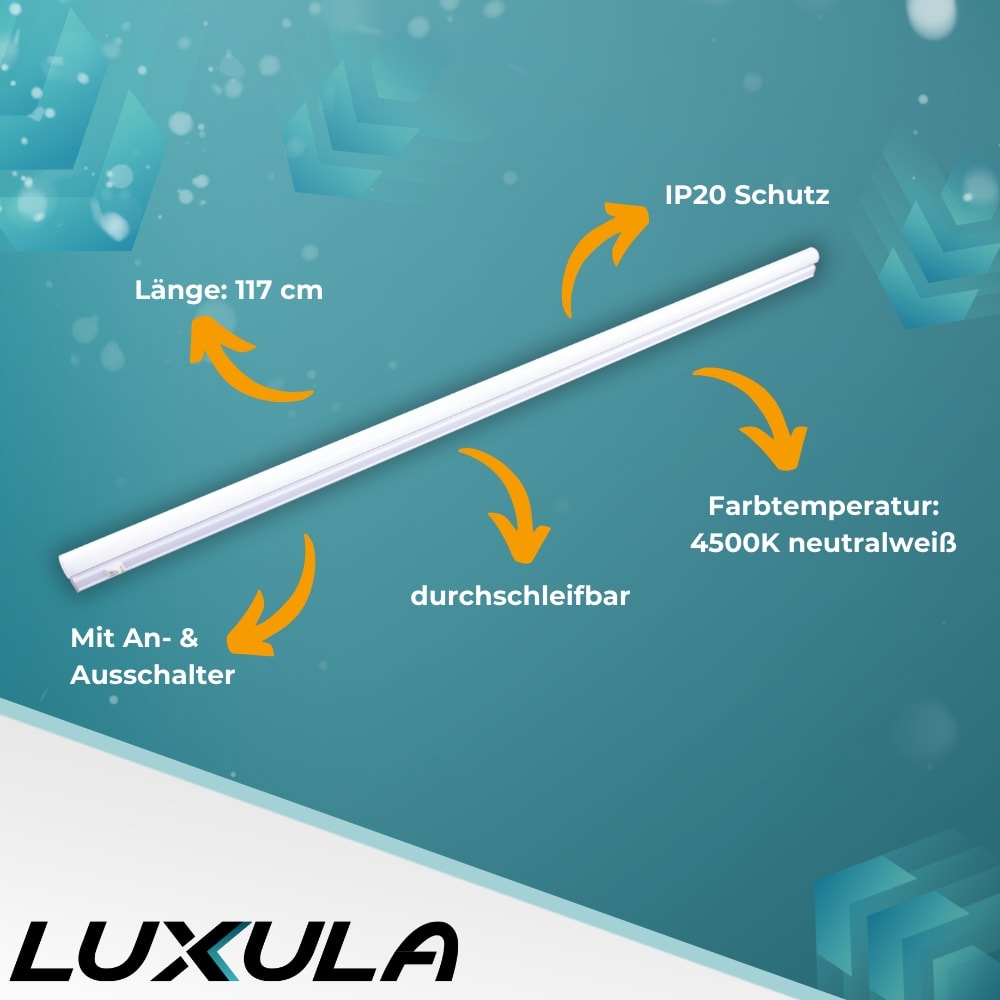LUXULA LED-Unterbauleuchte, EEK: G, 16W, 1440lm, 4500K, 117 cm LUXULA LED-Unterbauleuchte, EEK: G, 16W, 1440lm, 4500K, 117cm