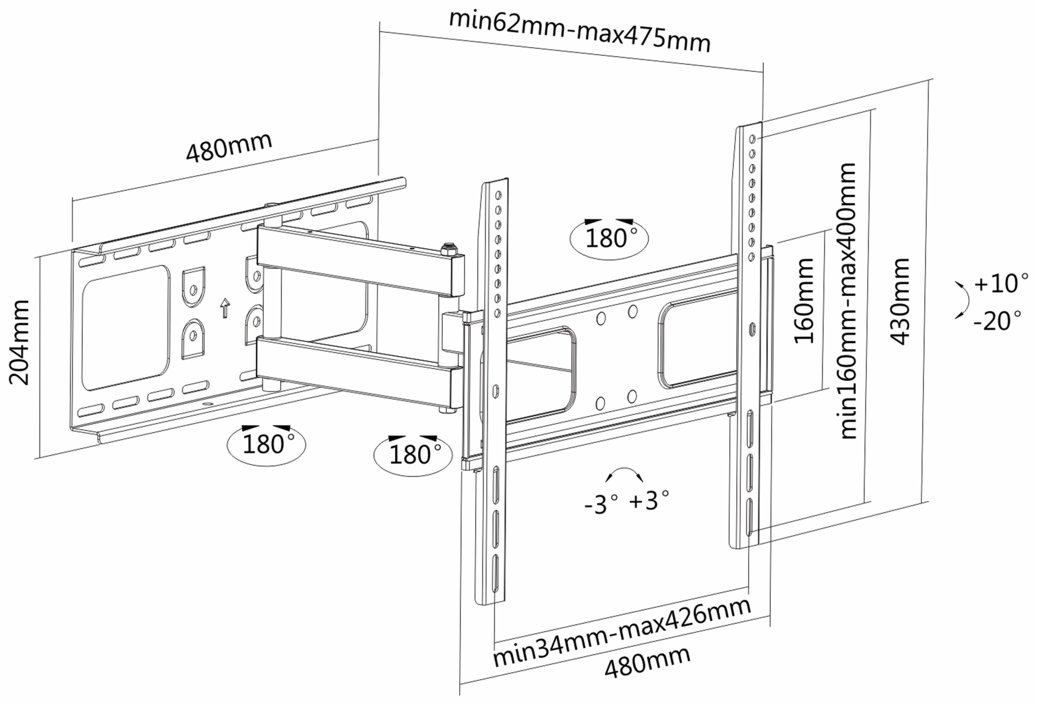 PUREMOUNTS TV-Wandhalter PM-FM30-400, VESA 400x400mm PUREMOUNTS TV-Wandhalter PM-FM30-400, VESA 400x400mm