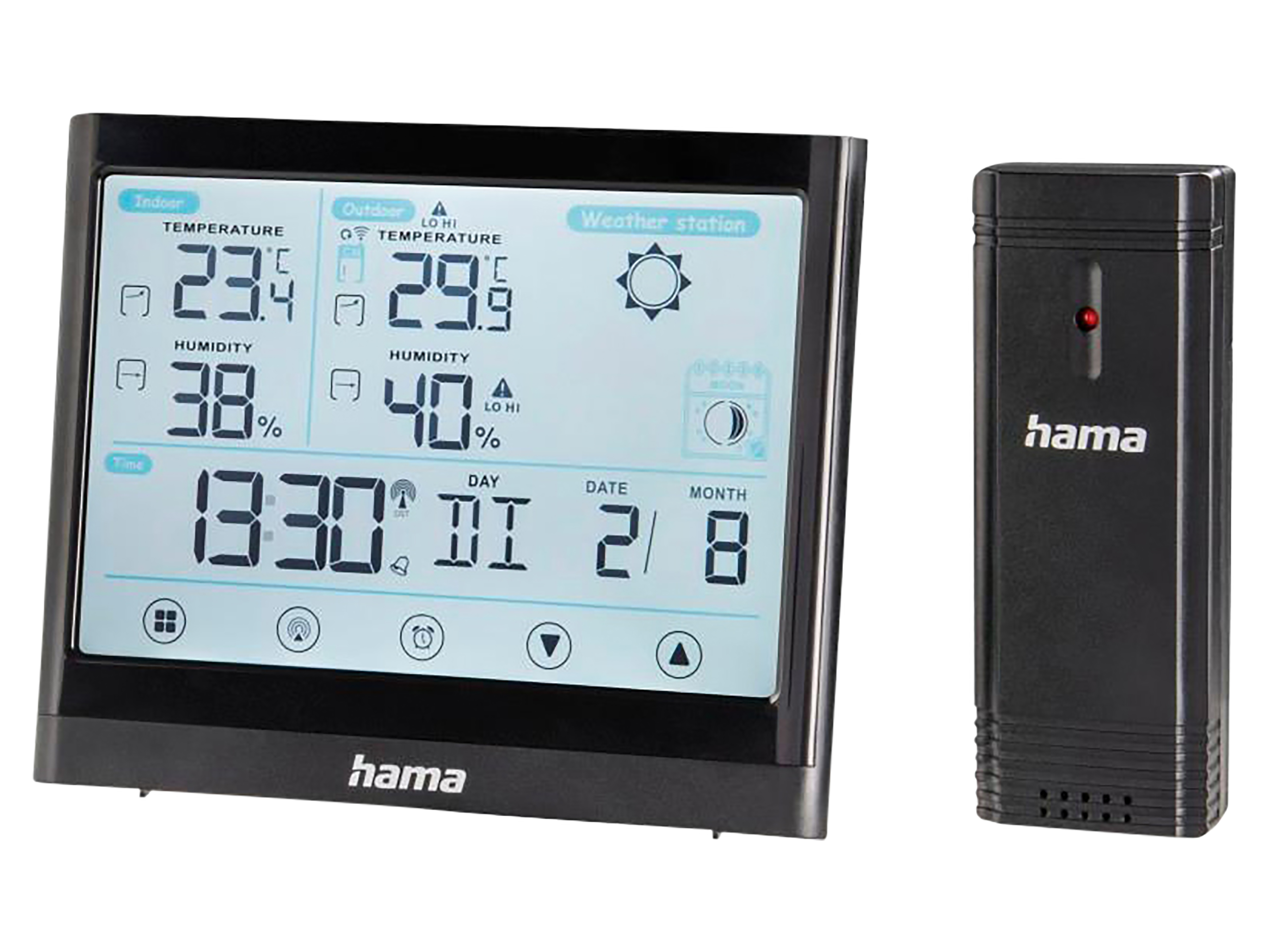 HAMA Wetterstation 186421, Full Touch, schwarz