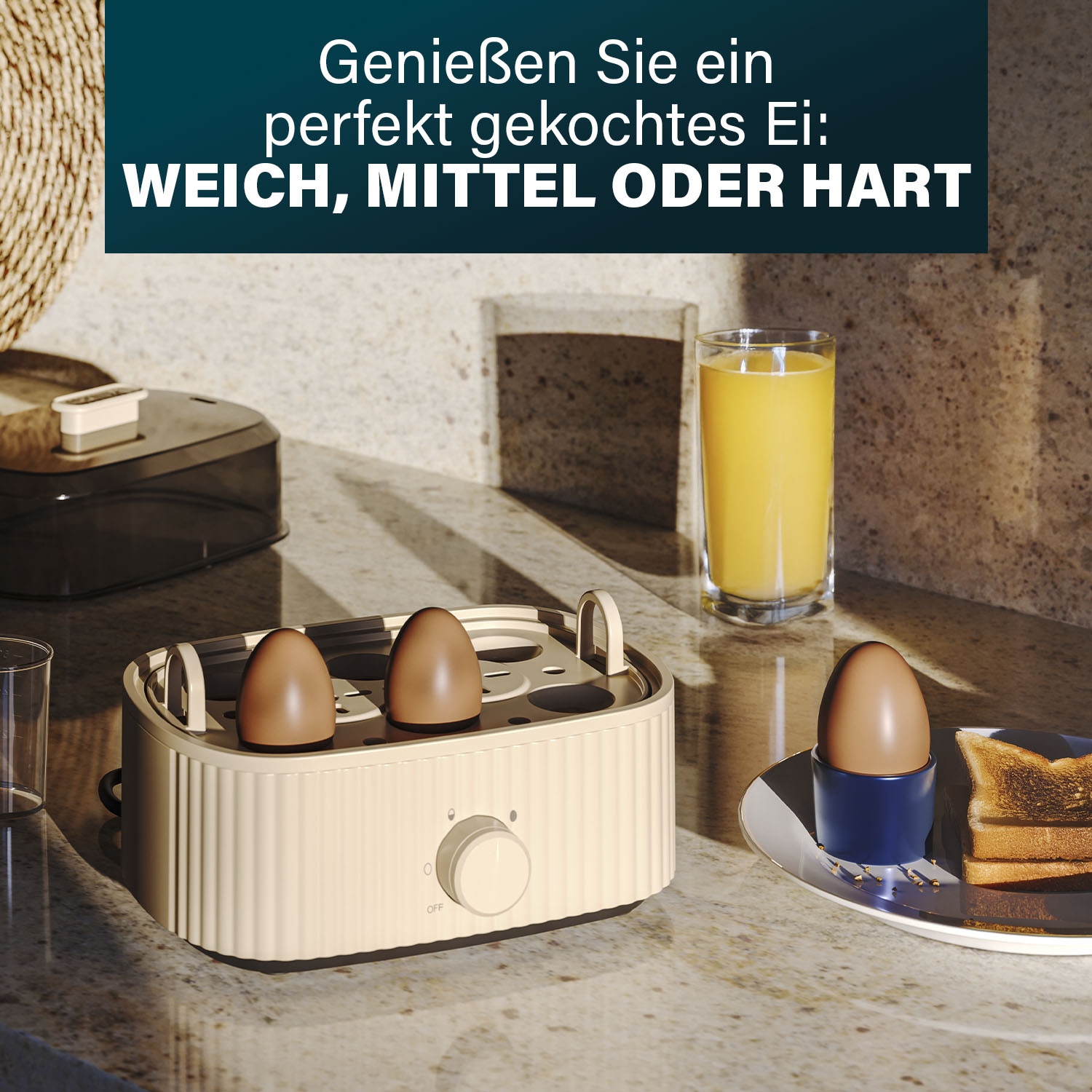 PRINCESS Eierkocher Wave, 6 Eier, inklusive Messbecher, 300W, beige PRINCESS Eierkocher Wave, 6 Eier, inklusive Messbecher, 300W, beige