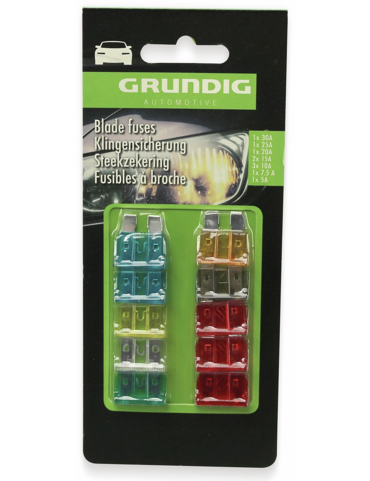 GRUNDIG KFZ-Flachsicherung-Set 10-teilig GRUNDIG KFZ-Flachsicherung-Set 10-teilig