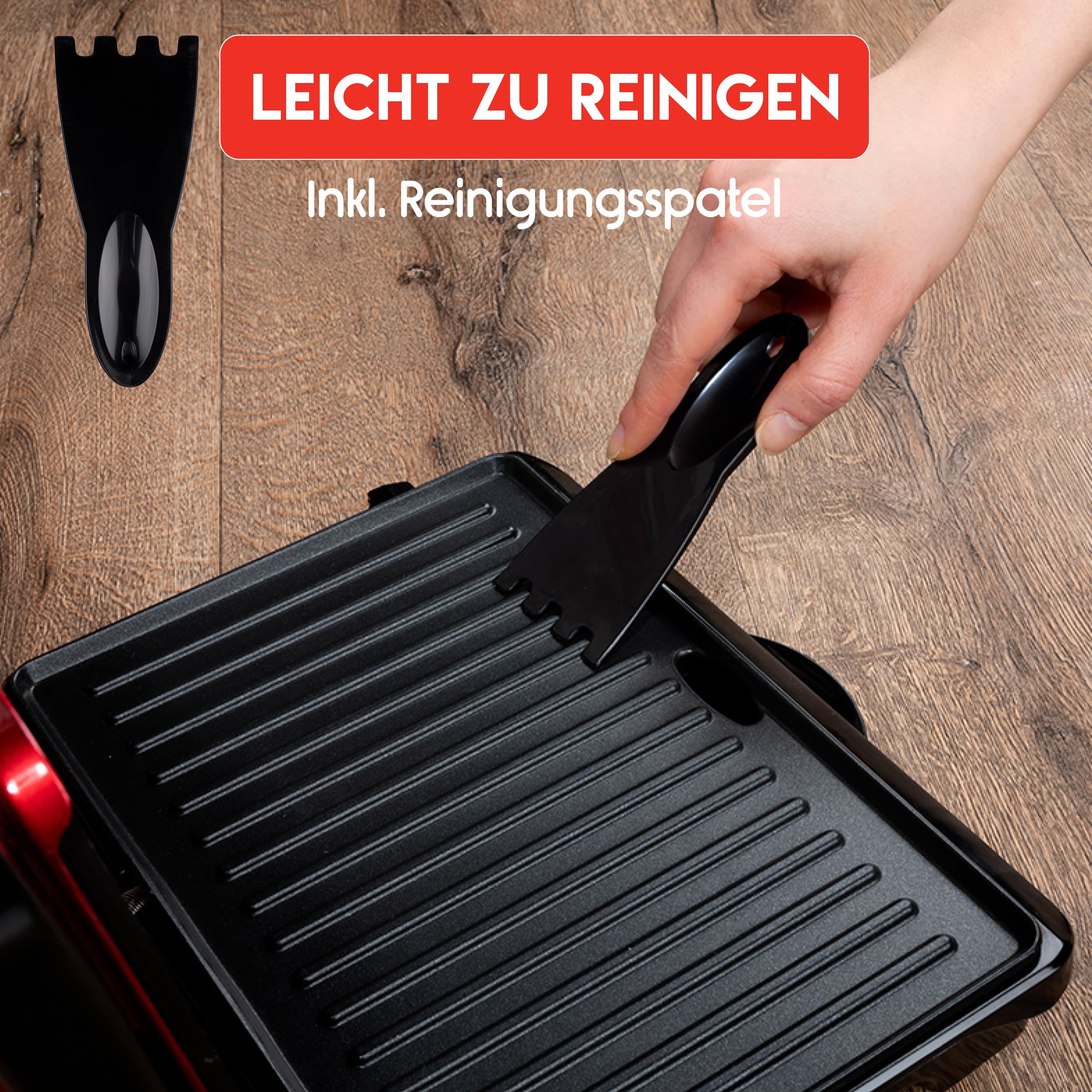 ALPINA Kontaktgrill, Multigrill, Panini, Sandwich, Fleisch, schwarz/rot, 1000W ALPINA Kontaktgrill, Multigrill, Panini, Sandwich, Fleisch, schwarz/rot, 1000W
