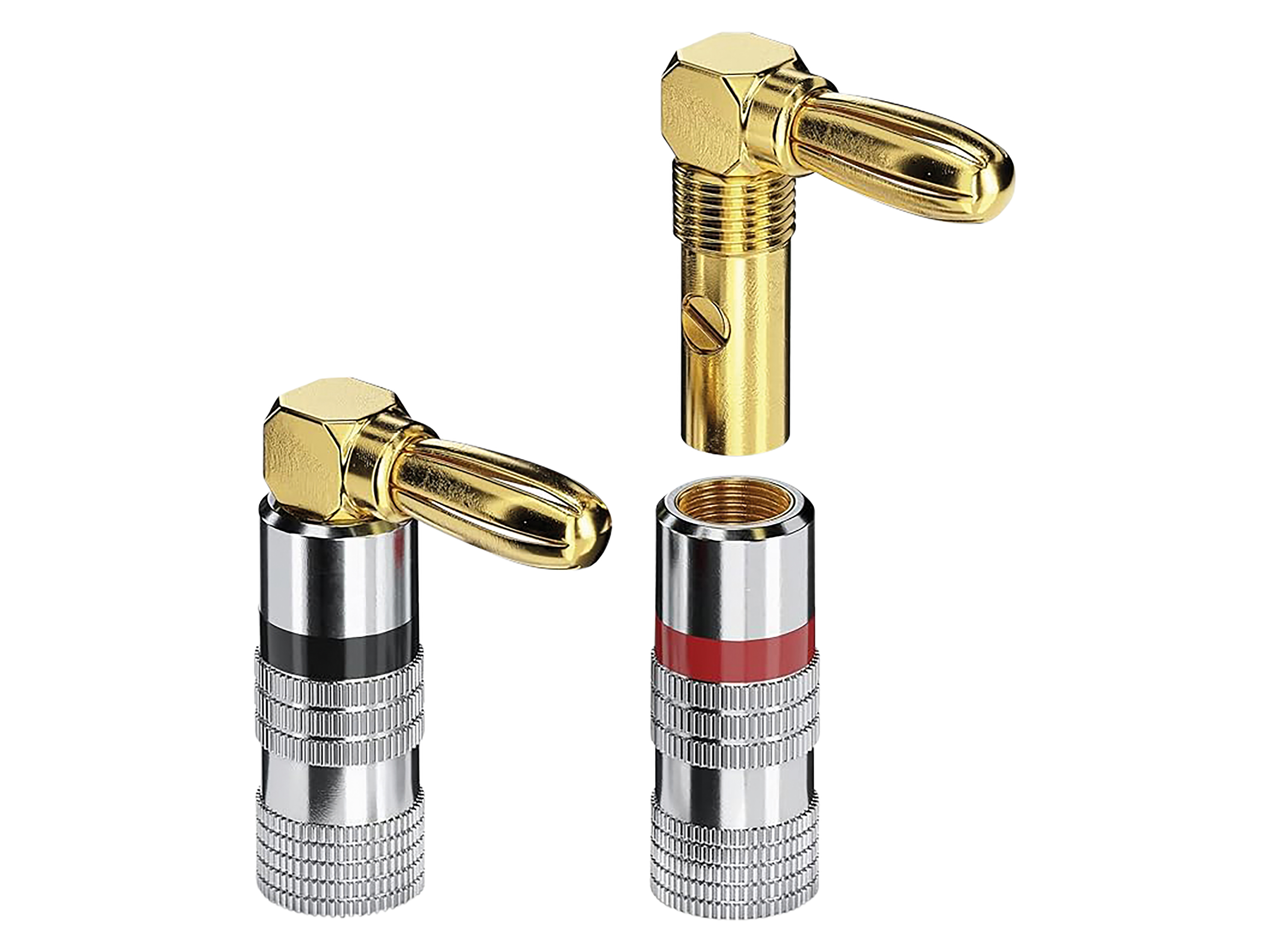 SONERO Bananenstecker S-SC090-04, gewinkelt 90° vergoldet 4er Set SONERO Bananenstecker S-SC090-04, gewinkelt 90° vergoldet 4er Set
