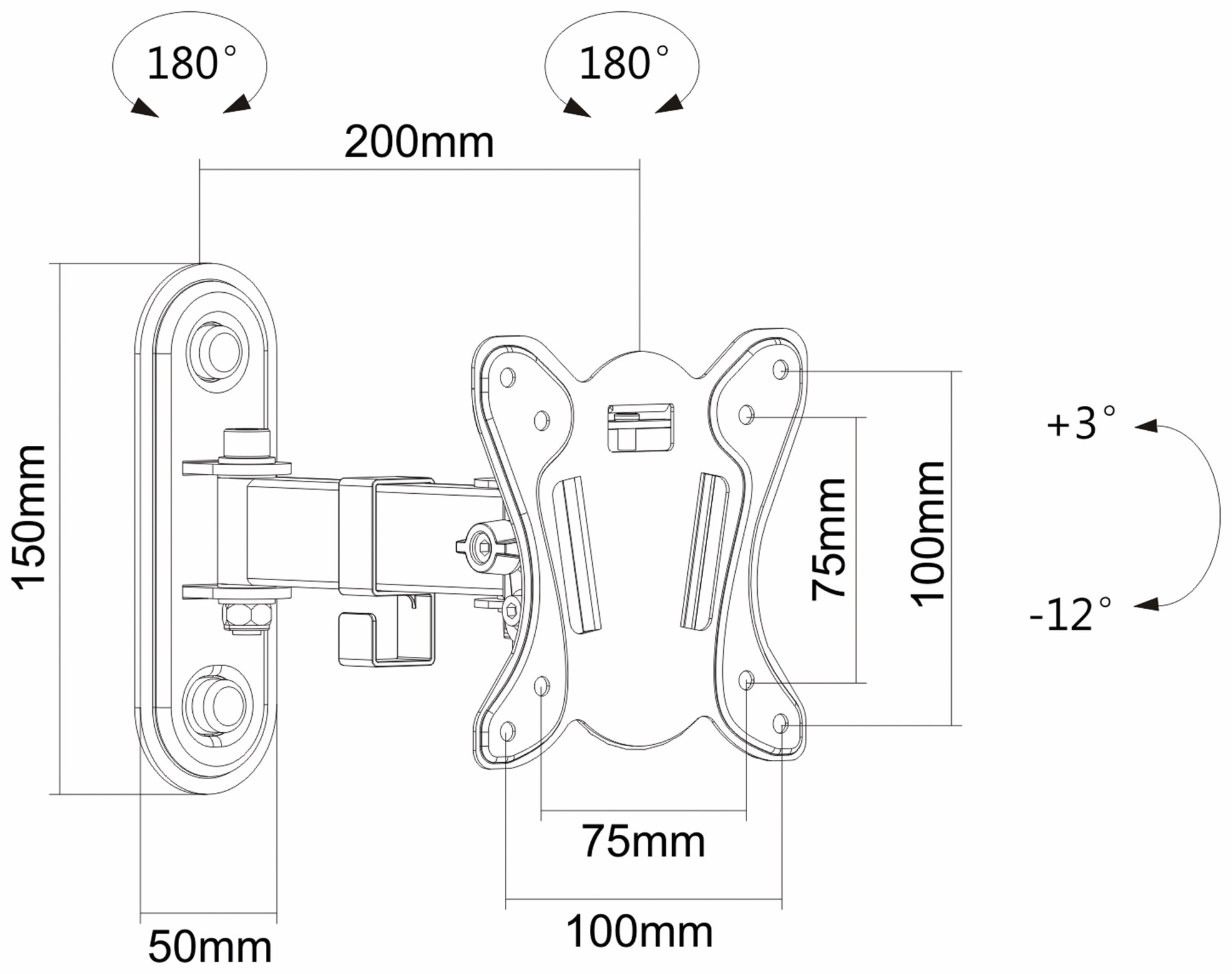 PUREMOUNTS TV-Wandhalter PM-FM11-100, VESA 100x100mm PUREMOUNTS TV-Wandhalter PM-FM11-100, VESA 100x100mm
