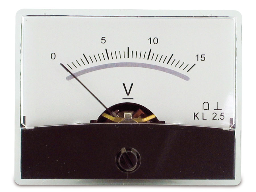Einbau-Messinstrument mit Spiegelskala, 0...15 V- Einbau-Messinstrument mit Spiegelskala, 0...15 V-