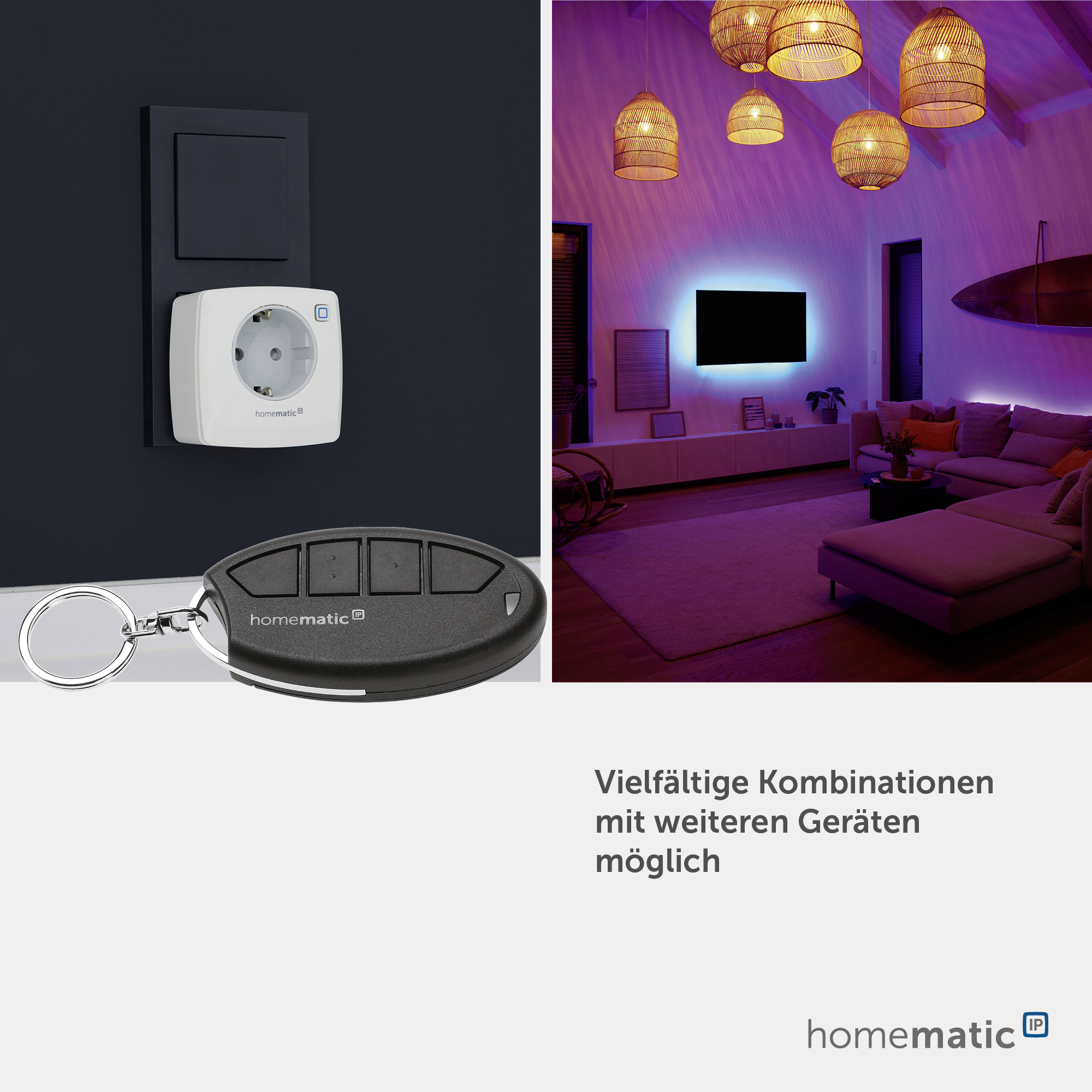 HOMEMATIC IP 160723A0 Schlüsselbundfernbedienung, 4 Tasten HOMEMATIC IP 160723A0 Schlüsselbundfernbedienung, 4 Tasten