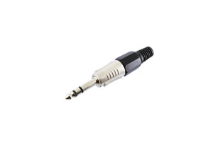 Klinkenstecker, 6,3 mm, stereo, schwarz Klinkenstecker, 6,3 mm, stereo, schwarz