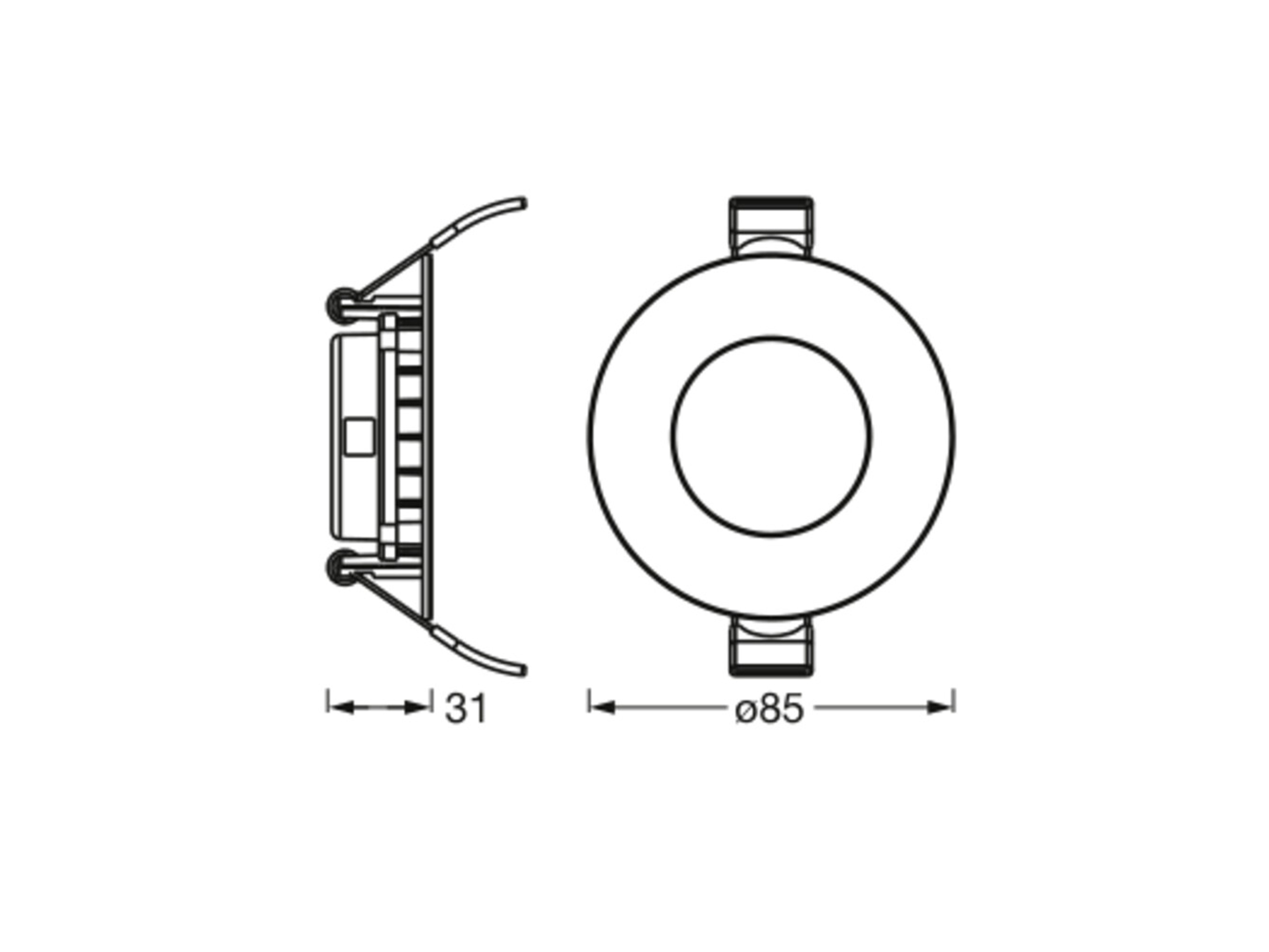 OSRAM LED-Einbauleuchte, ultra slim, 4,5W, 720 lm, 3000K, IP20, warmweiß, Ø 85 mm, 3 Stück OSRAM LED-Einbauleuchte, ultra slim, 4,5W, 720 lm, 3000K, IP20, warmweiß, Ø 85 mm, 3 Stück