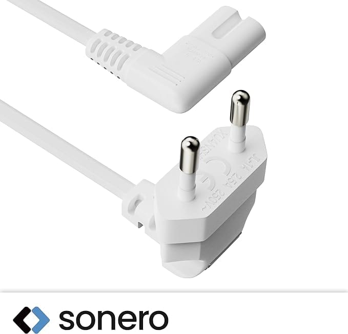 SONERO Netzkabel X-ESW-C7W-030W, Eurostecker, 90°, weiß, 3m SONERO Netzkabel X-ESW-C7W-030W, Eurostecker, 90°, weiß, 3m