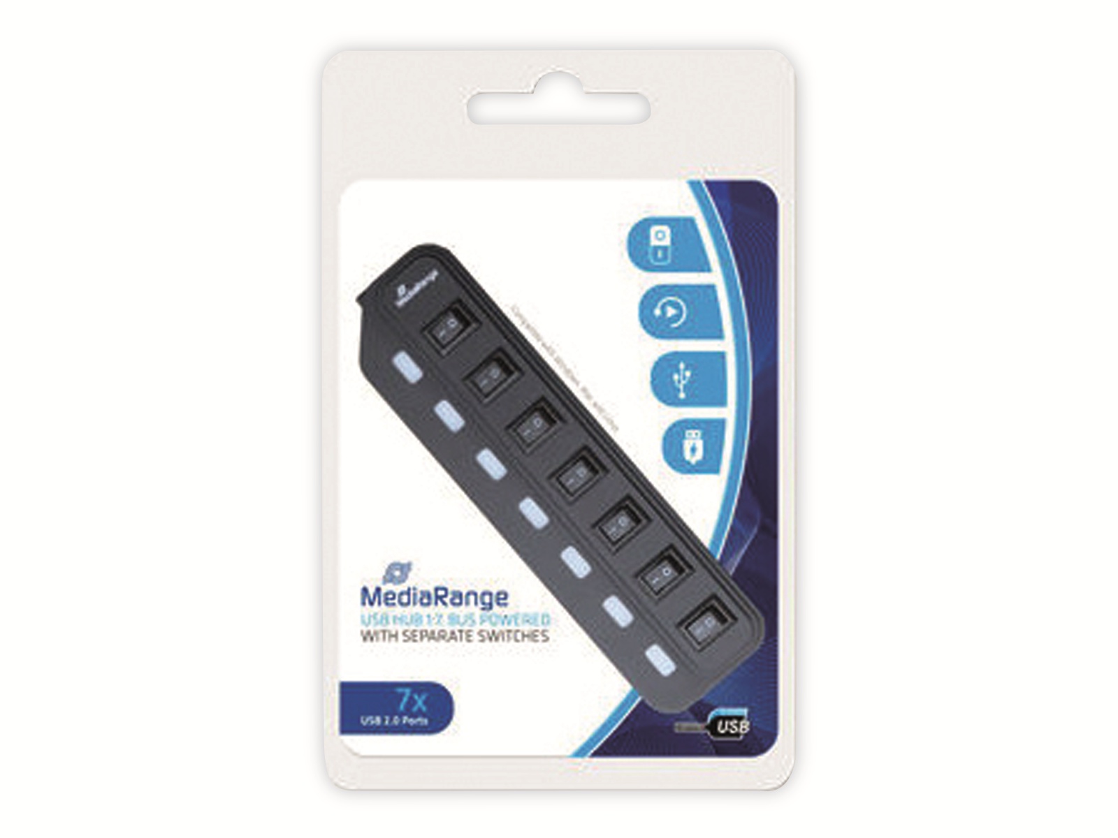 MEDIARANGE USB2.0 Hub MRCS504, 7-ports MEDIARANGE USB2.0 Hub MRCS504, 7-ports