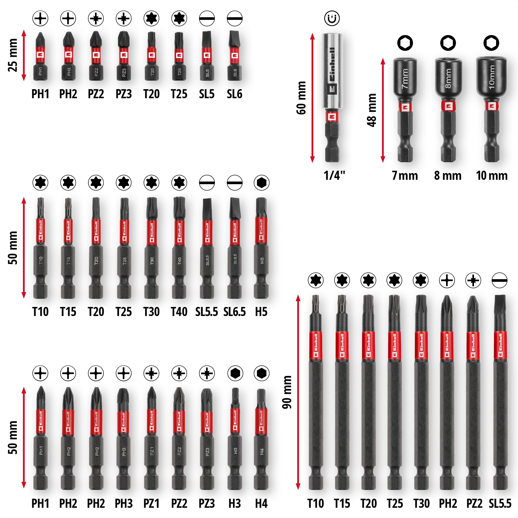 EINHELL Impact Bit-Set, 109250, M-Case, 38-teilig EINHELL Impact Bit-Set, 109250, M-Case, 38-teilig