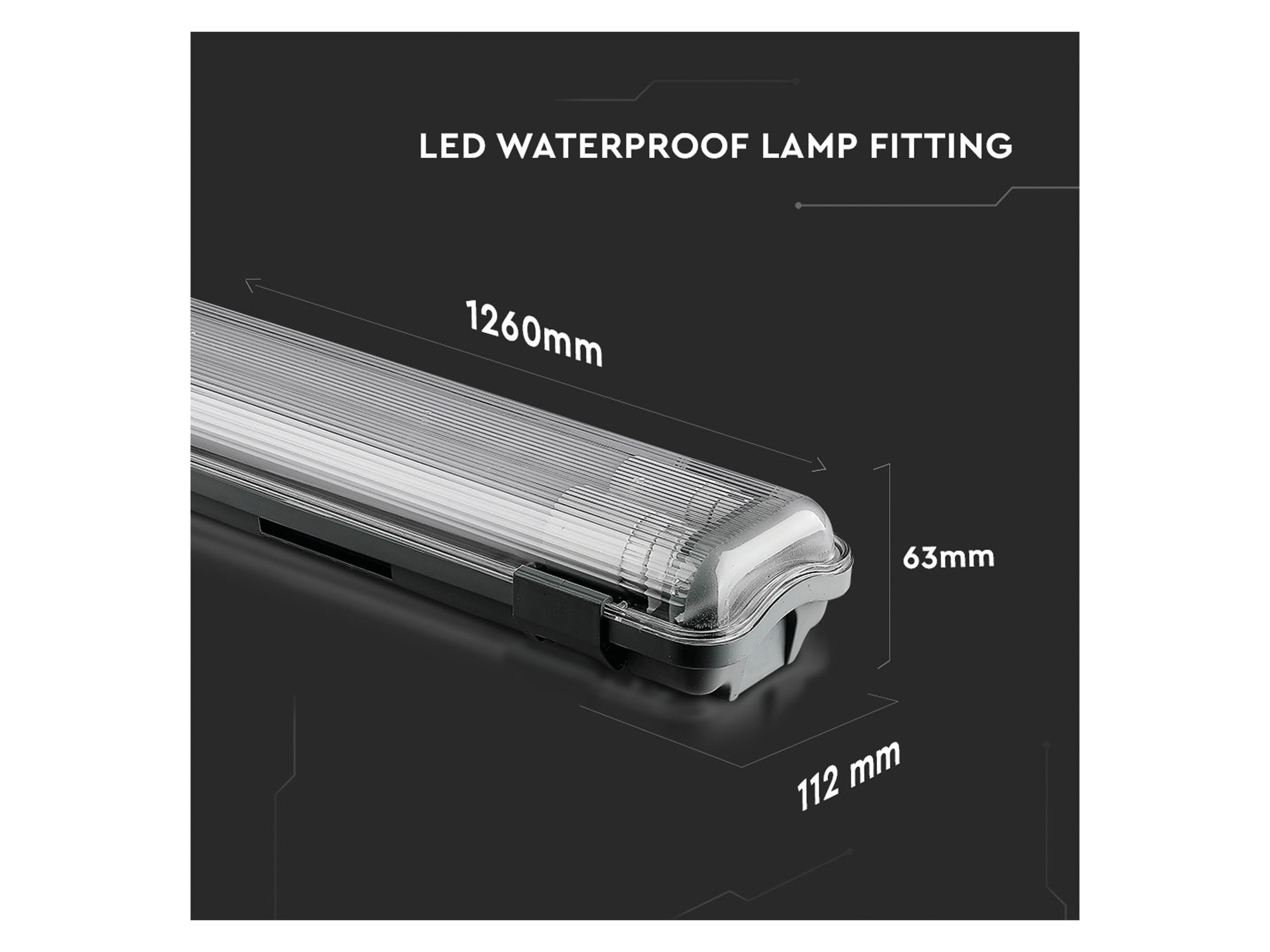 V-TAC LED-Feuchtraum-Wannenleuchte , VT-12023 (6387, 2x 18W, 4000K) V-TAC LED-Feuchtraum-Wannenleuchte , VT-12023 (6387, 2x 18W, 4000K)