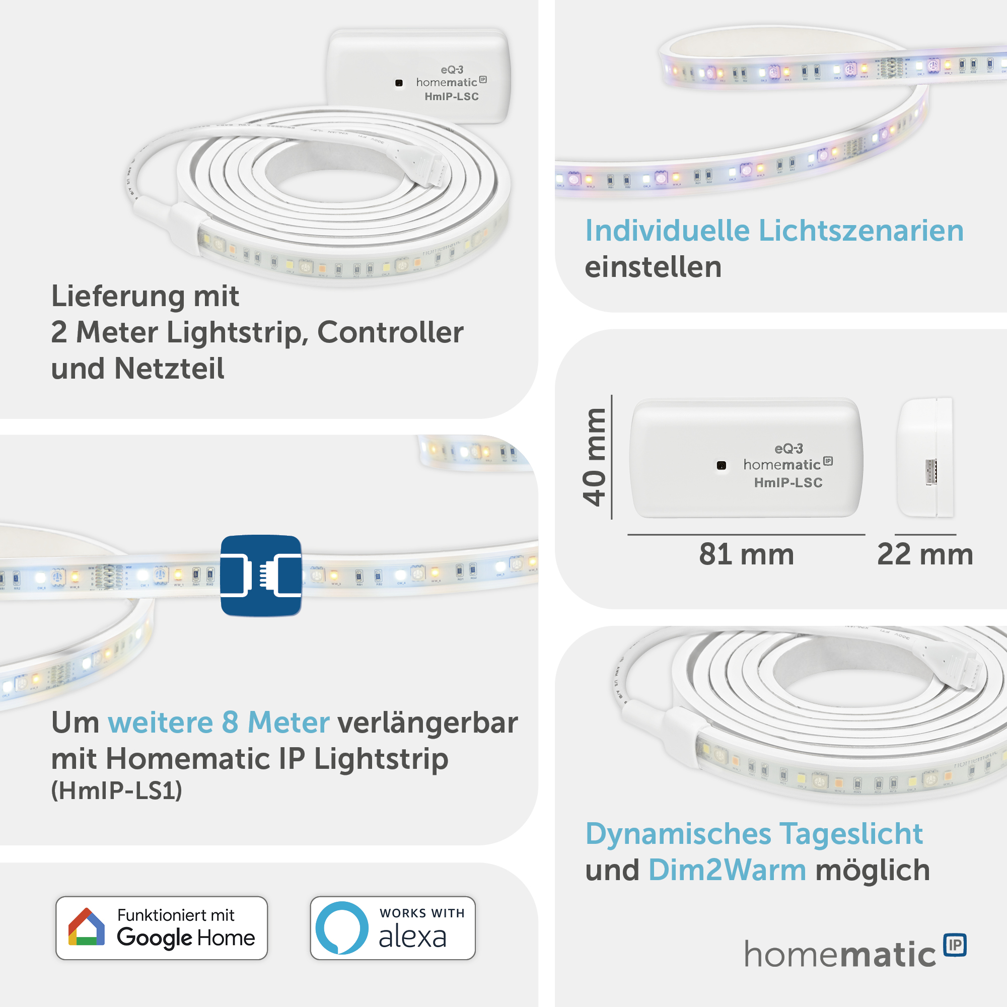 HOMEMATIC IP 159647A0 Lightstrip Set 2 m HOMEMATIC IP 159647A0 Lightstrip Set 2 m