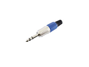 Klinkenstecker, 6,3 mm, stereo, blau Klinkenstecker, 6,3 mm, stereo, blau