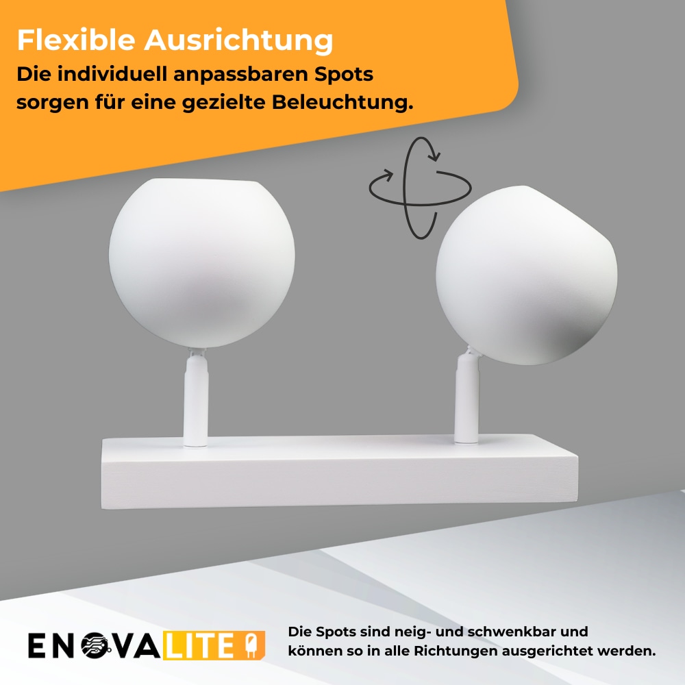 ENOVALITE Deckenleuchte GLOBE, GU10-Fassung, IP20, Ø10cm, 2 flammig, weiß ENOVALITE Deckenleuchte GLOBE, GU10-Fassung, IP20, Ø10cm, 2 flammig, weiß