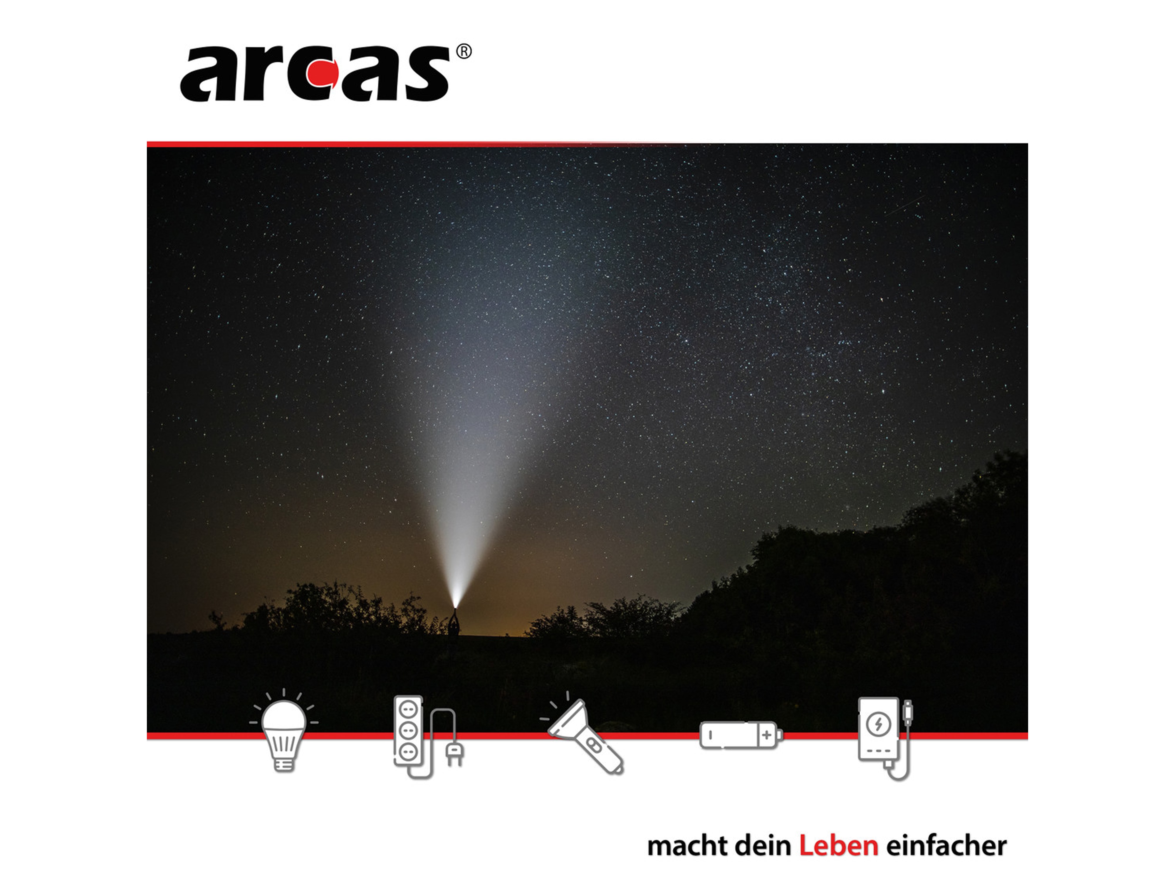 ARCAS LED-Taschenlampe, 18 W, 1600 lm, Zoom, Aluminium, schwarz ARCAS LED-Taschenlampe, 18 W, 1600 lm, Zoom, Aluminium, schwarz