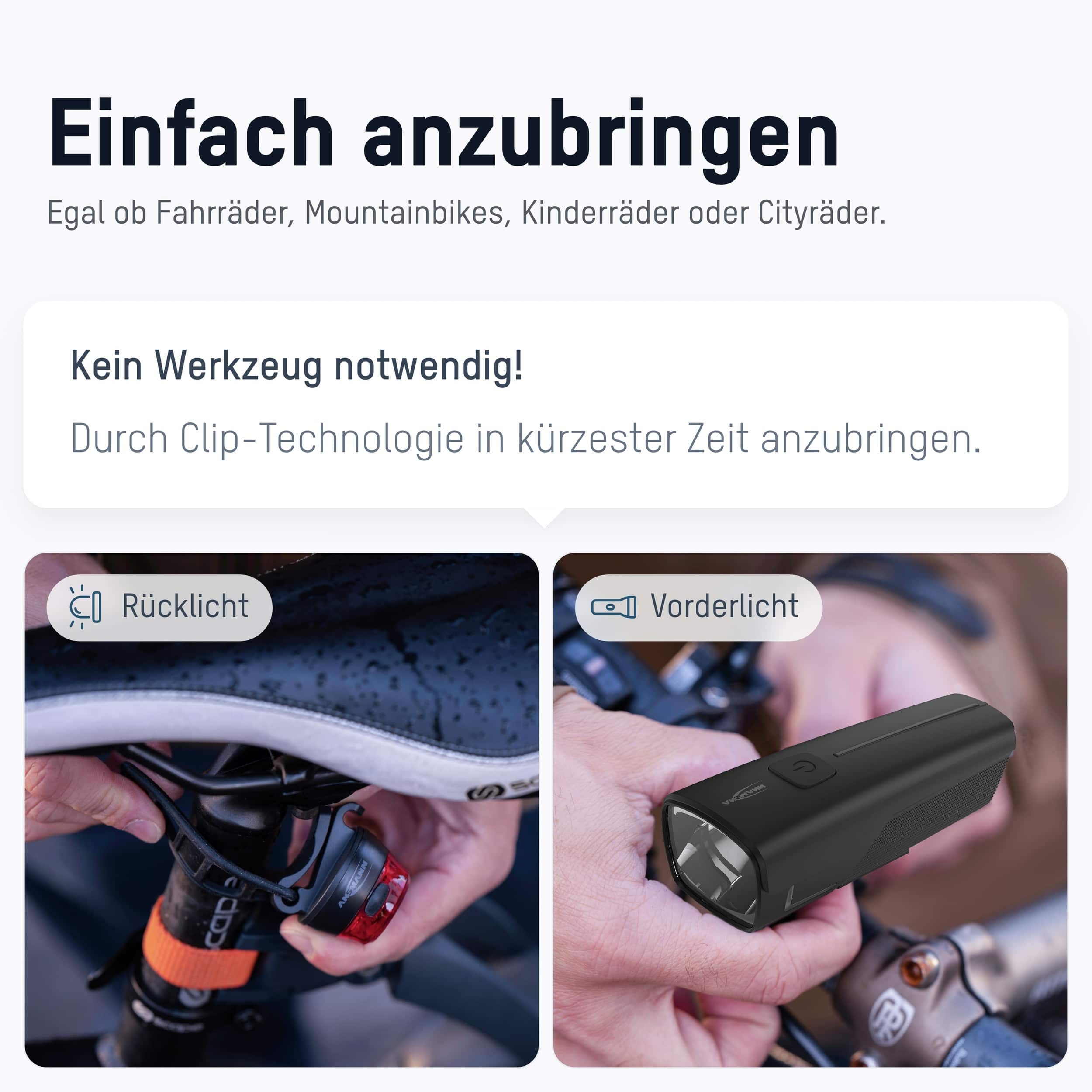 ANSMANN Fahrradlicht 1600-0524, 5 W, 2600mAh, wiederaufladbar ANSMANN Fahrradlicht 1600-0524, 5 W, 2600mAh, wiederaufladbar