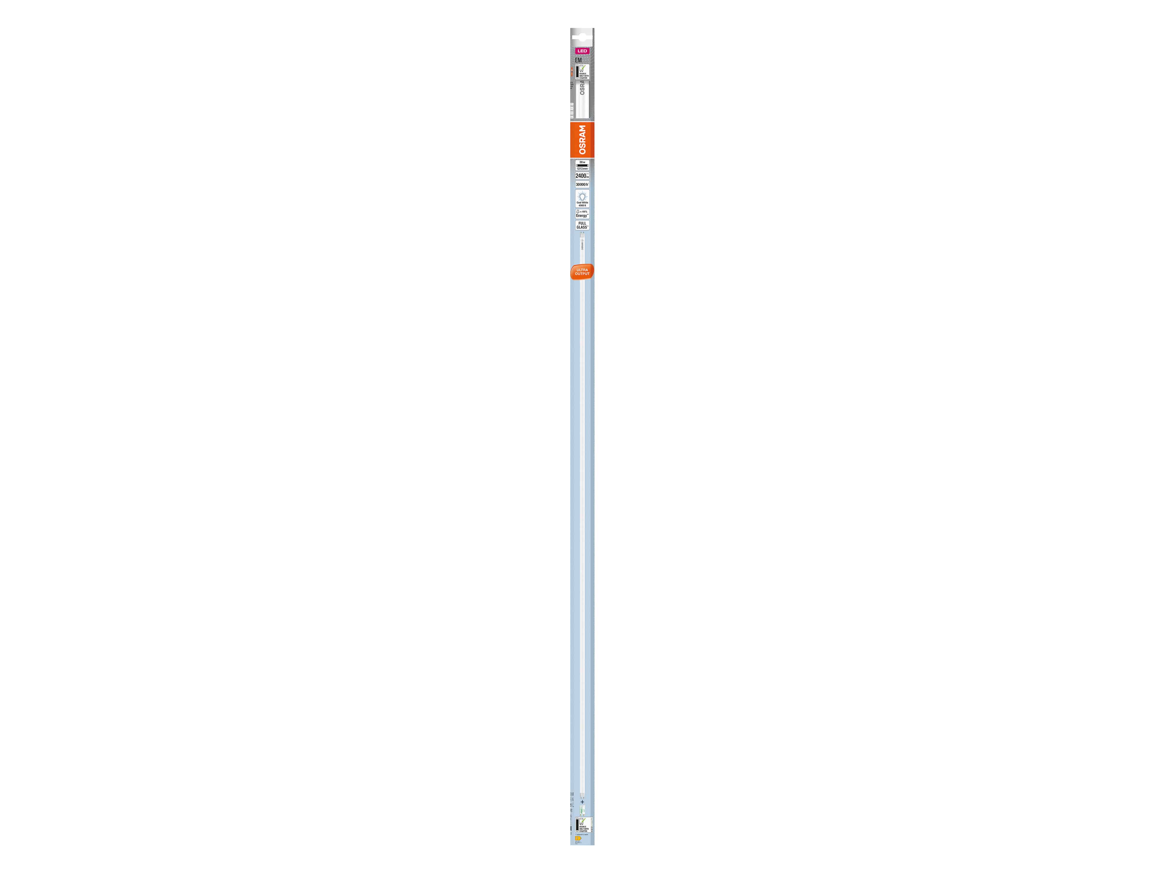 OSRAM LED-Röhre, T8, 1200mm, G13, EEK: E, 20W, 2400lm, 4000K OSRAM LED-Röhre, T8, 1200mm, G13, EEK: E, 20W, 2400lm, 4000K