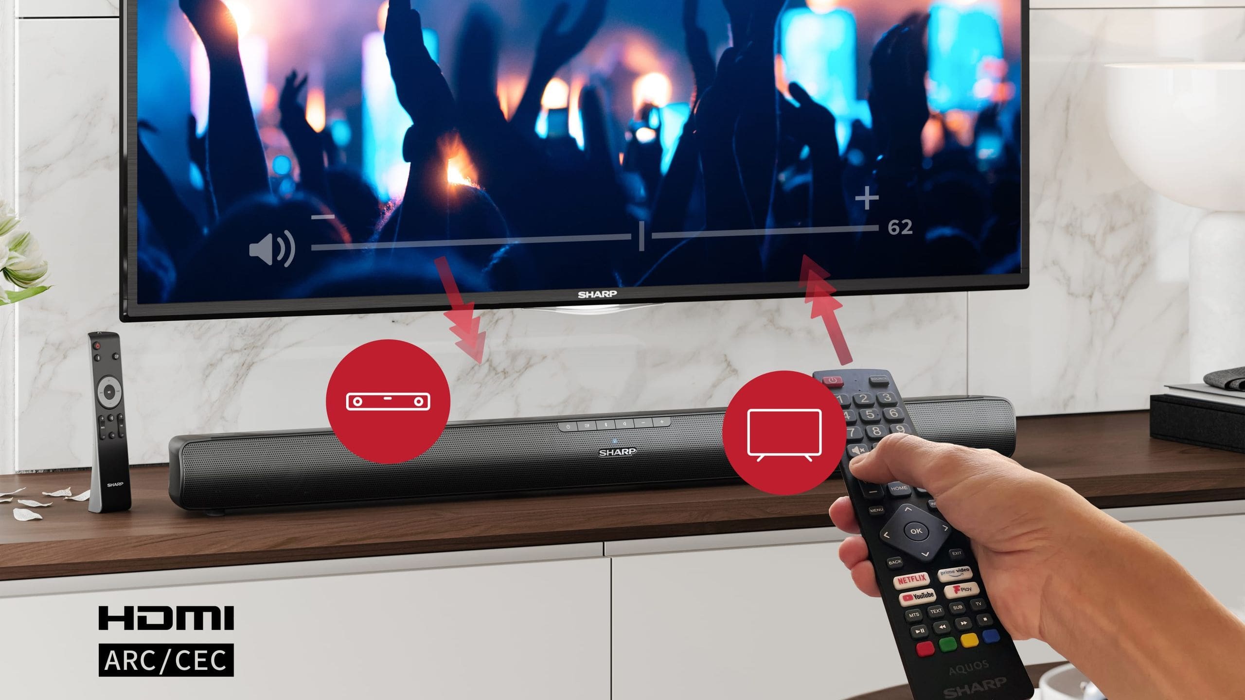 SHARP Soundbar HT-SB100, 240 V, 75 W, schwarz SHARP Soundbar HT-SB100, 240 V, 75 W, schwarz