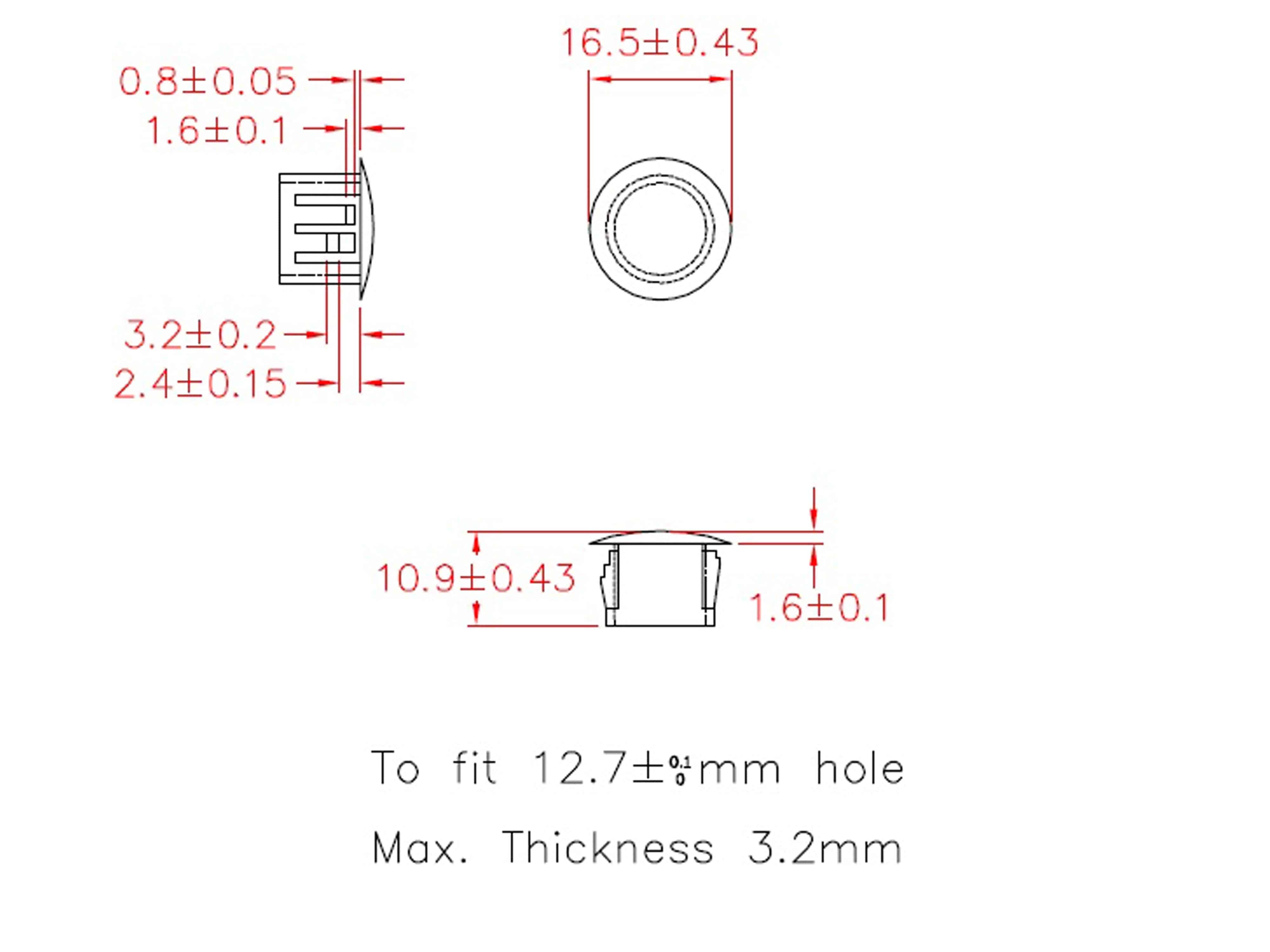 KSS Lochabdeckung Polyamid 6.6, schwarz, für Loch 12,7, Abdeckung-Ø 16,5, 1 Stück KSS Lochabdeckung Polyamid 6.6, schwarz, für Loch 12,7, Abdeckung-Ø 16,5, 1 Stück