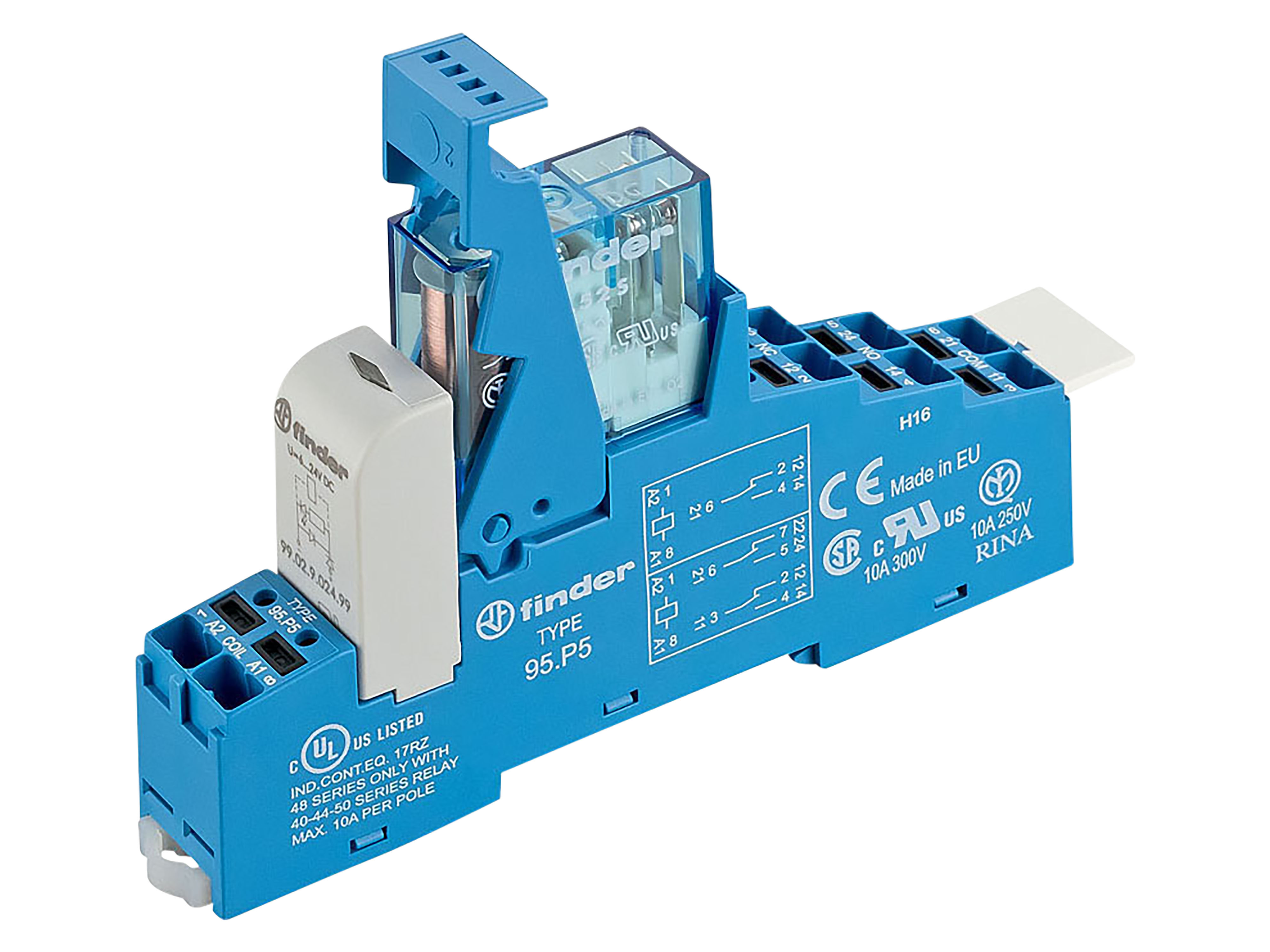 FINDER Koppelrelais, 2 Wechsler, 8 A, Spule 24 V DC 48.P5.7.024.0050
