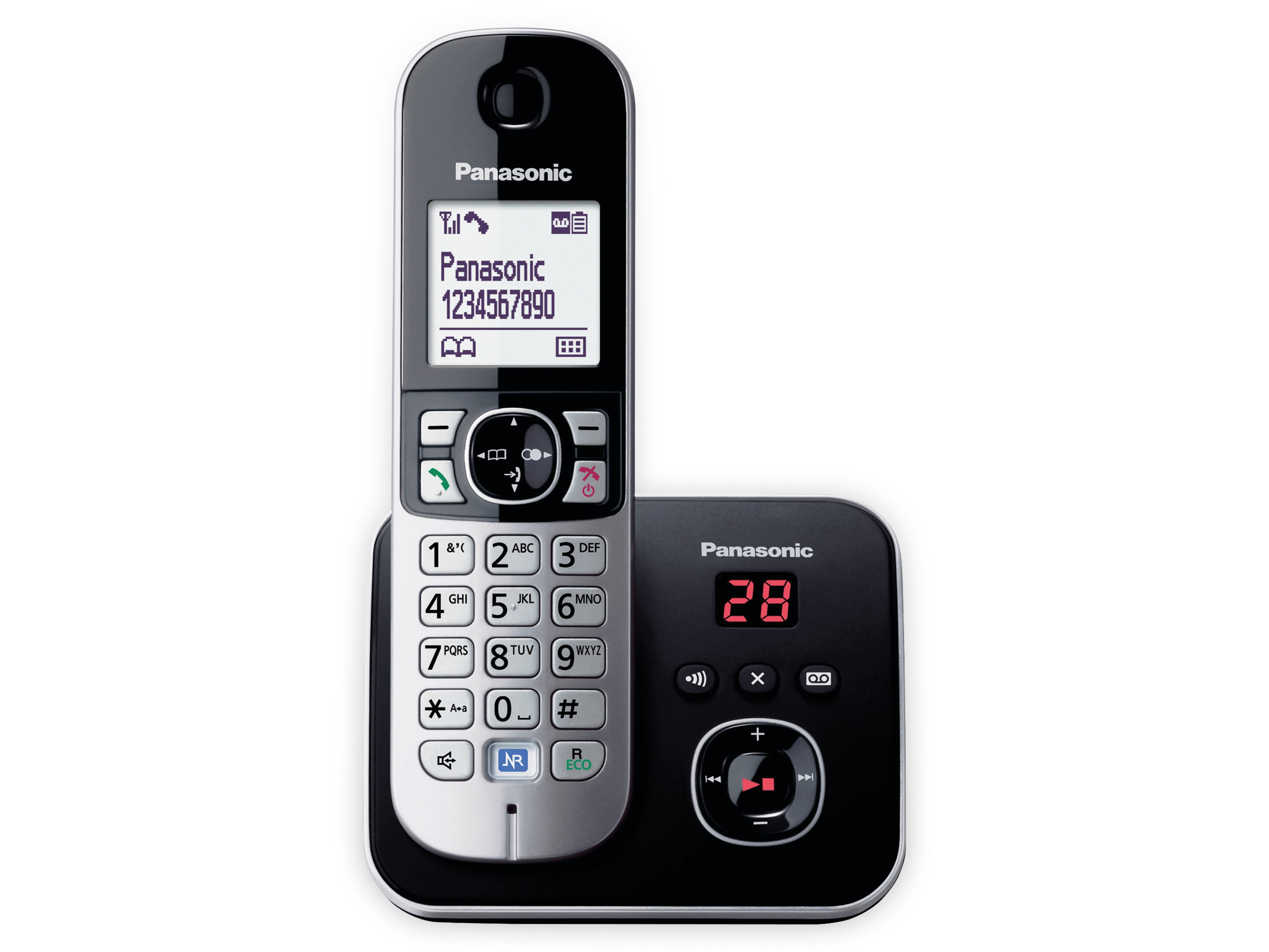 PANASONIC DECT-Telefon KX-TG6821GB, mit AB, schwarz PANASONIC DECT-Telefon KX-TG6821GB, mit AB, schwarz