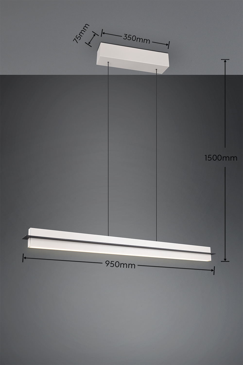 TRIO LED-Pendelleuchte EMERSON 346710176, 22 W, 2500 lm, grau TRIO LED-Pendelleuchte EMERSON 346710176, 22 W, 2500 lm, grau