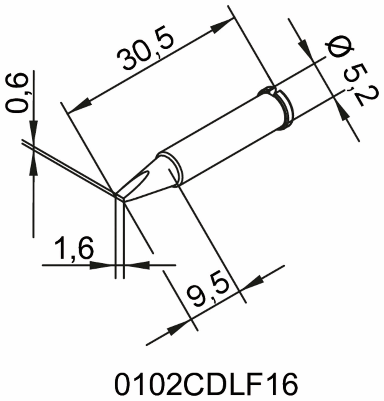 ERSA Lötspitze, 0102CDLF16/SB, meißelförmig, 1,6 mm ERSA Lötspitze, 0102CDLF16/SB, meißelförmig, 1,6 mm
