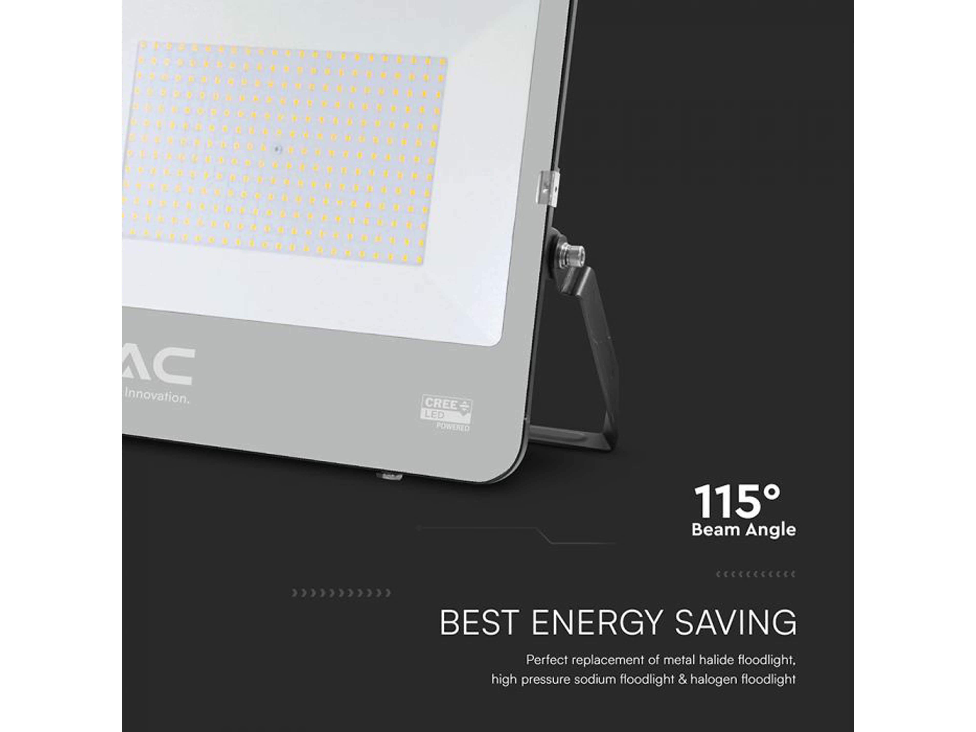 V-TAC LED-Fluter VT-44201, 200W, 4000K, EEK: D, 27000lm, neutralweiß, IP65, schwarz V-TAC LED-Fluter VT-44201, 200W, 4000K, EEK: D, 27000lm, neutralweiß, IP65, schwarz