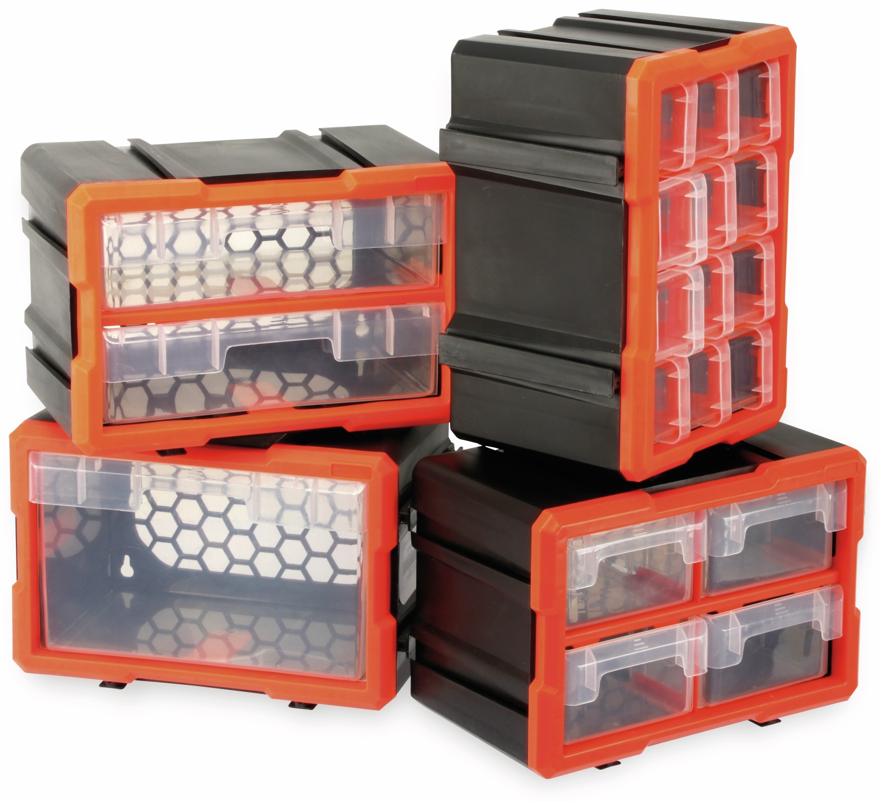 DAYTOOLS Werkzeugbox TW2019, Kunststoff,1-teilig, schwarz/orange