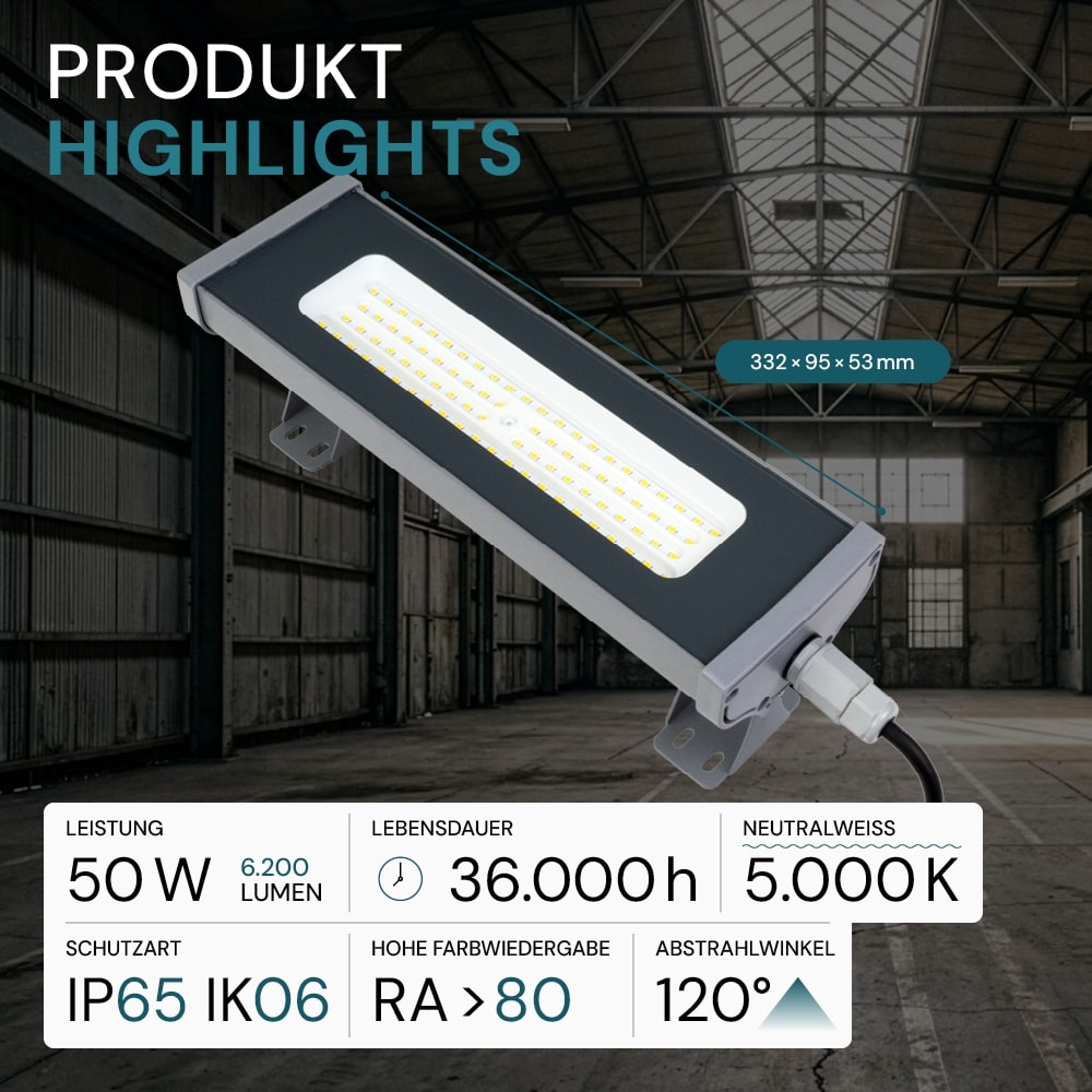 LUXULA LED-Highbay-Leuchte, linear, EEK: E, 50W, 6000lm, 5000K LUXULA LED-Highbay-Leuchte, linear, EEK: E, 50W, 6000lm, 5000K