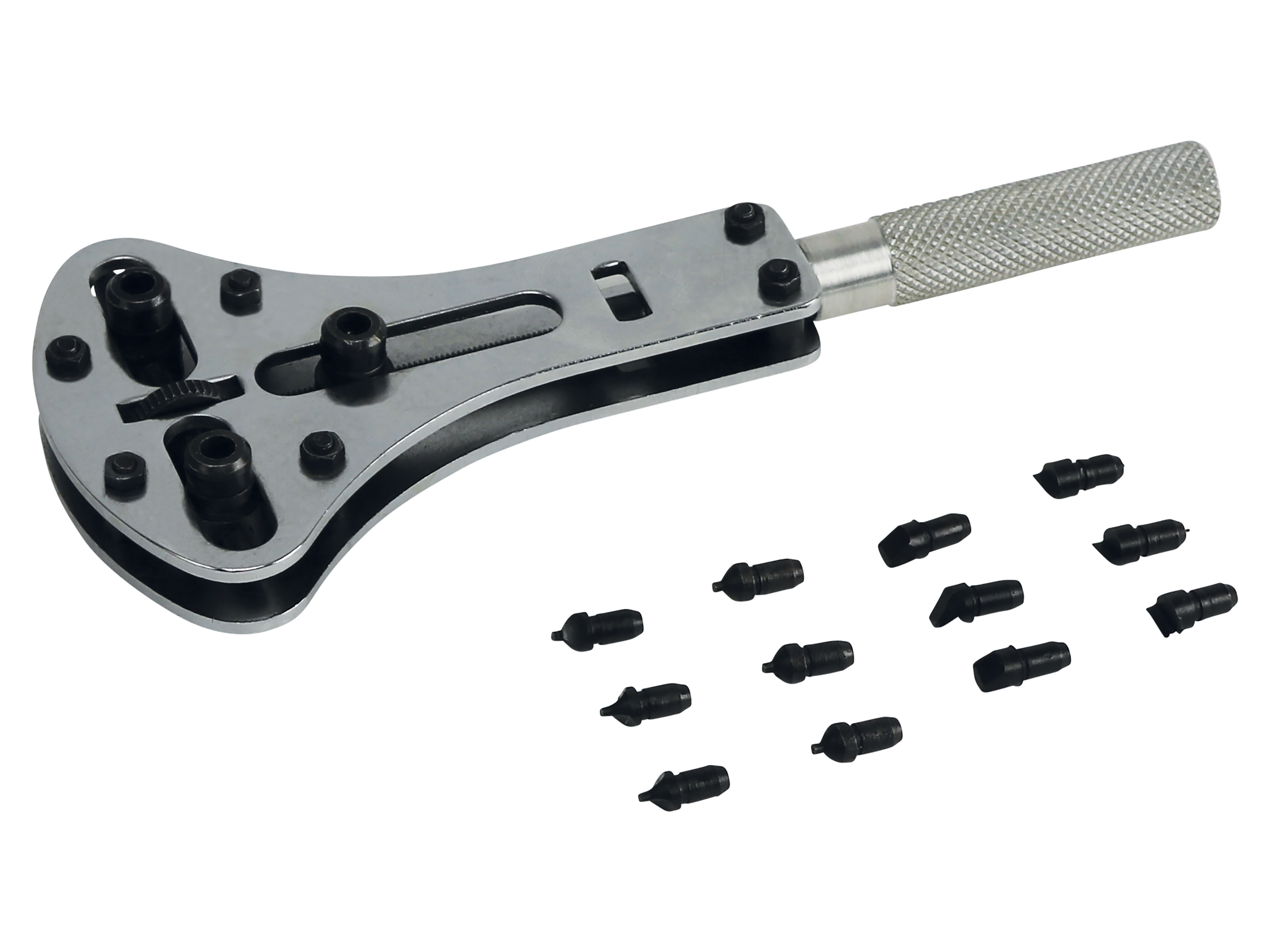 Uhrengehäuse-Öffner Perfect Line, mit 12 Einsätzen Uhrengehäuse-Öffner Perfect Line, mit 12 Einsätzen