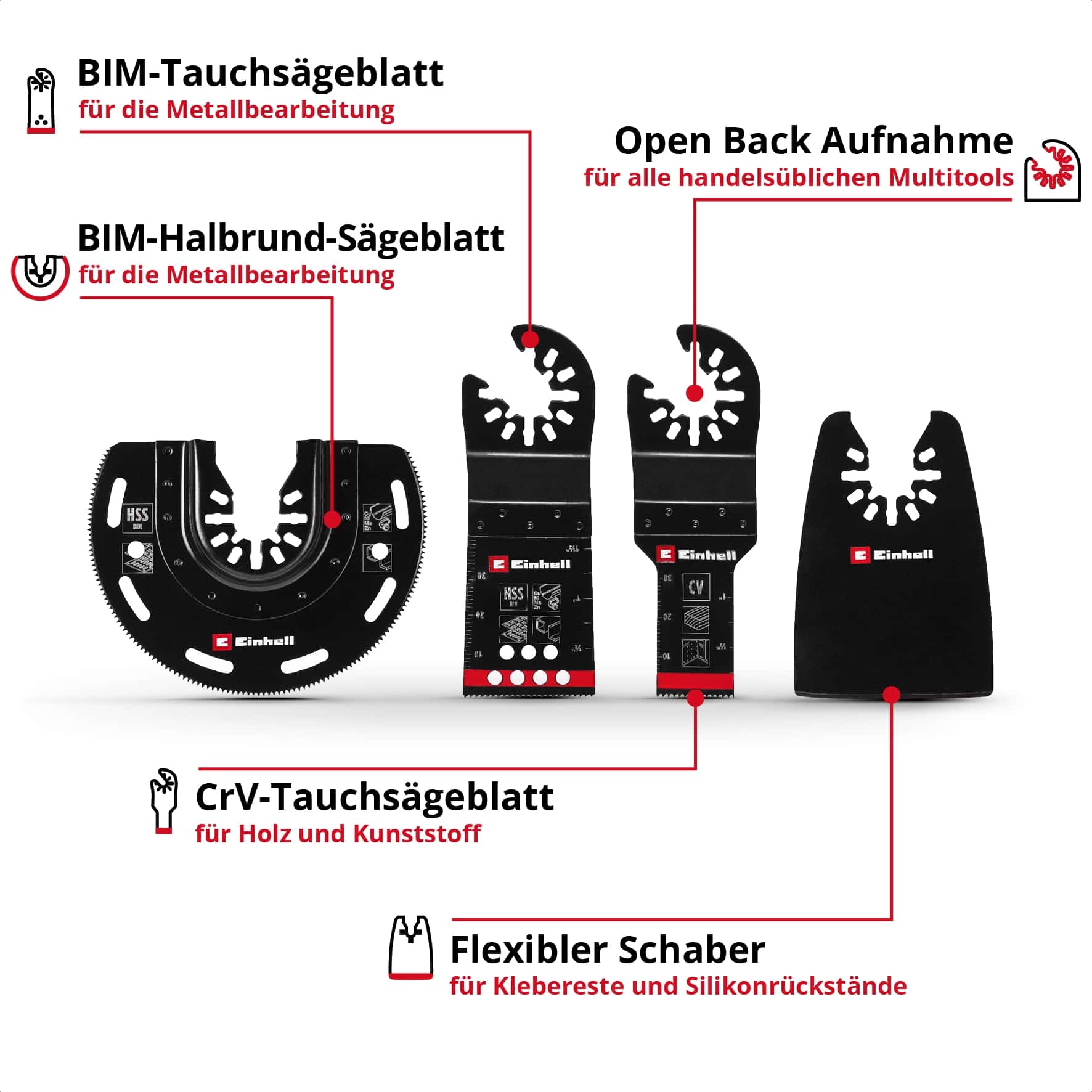 EINHELL Multi-Tool-Set, 708104, 4-teilig EINHELL Multi-Tool-Set, 708104, 4-teilig